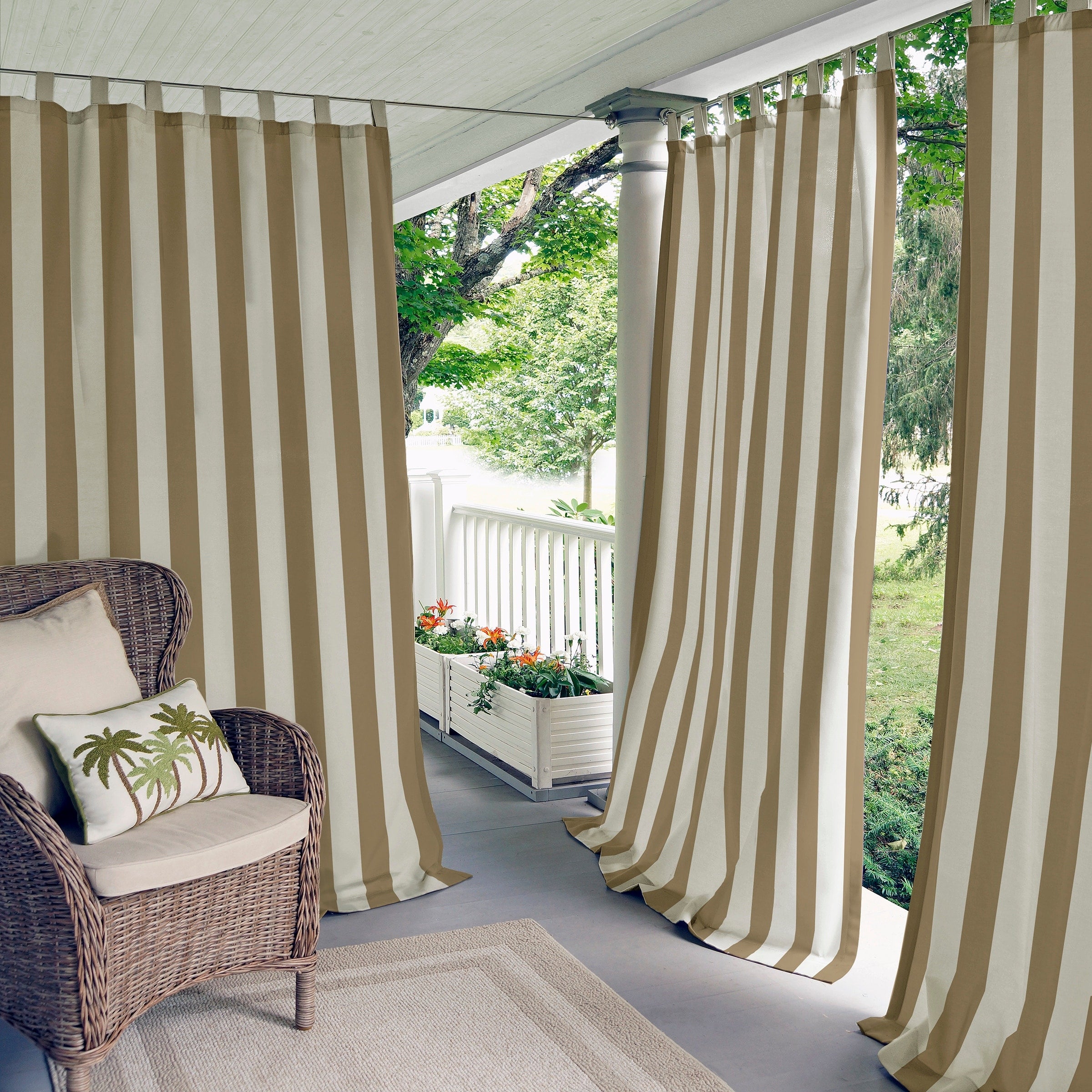 Elrene Highland Stripe Indoor/ Outdoor Single Curtain Panel