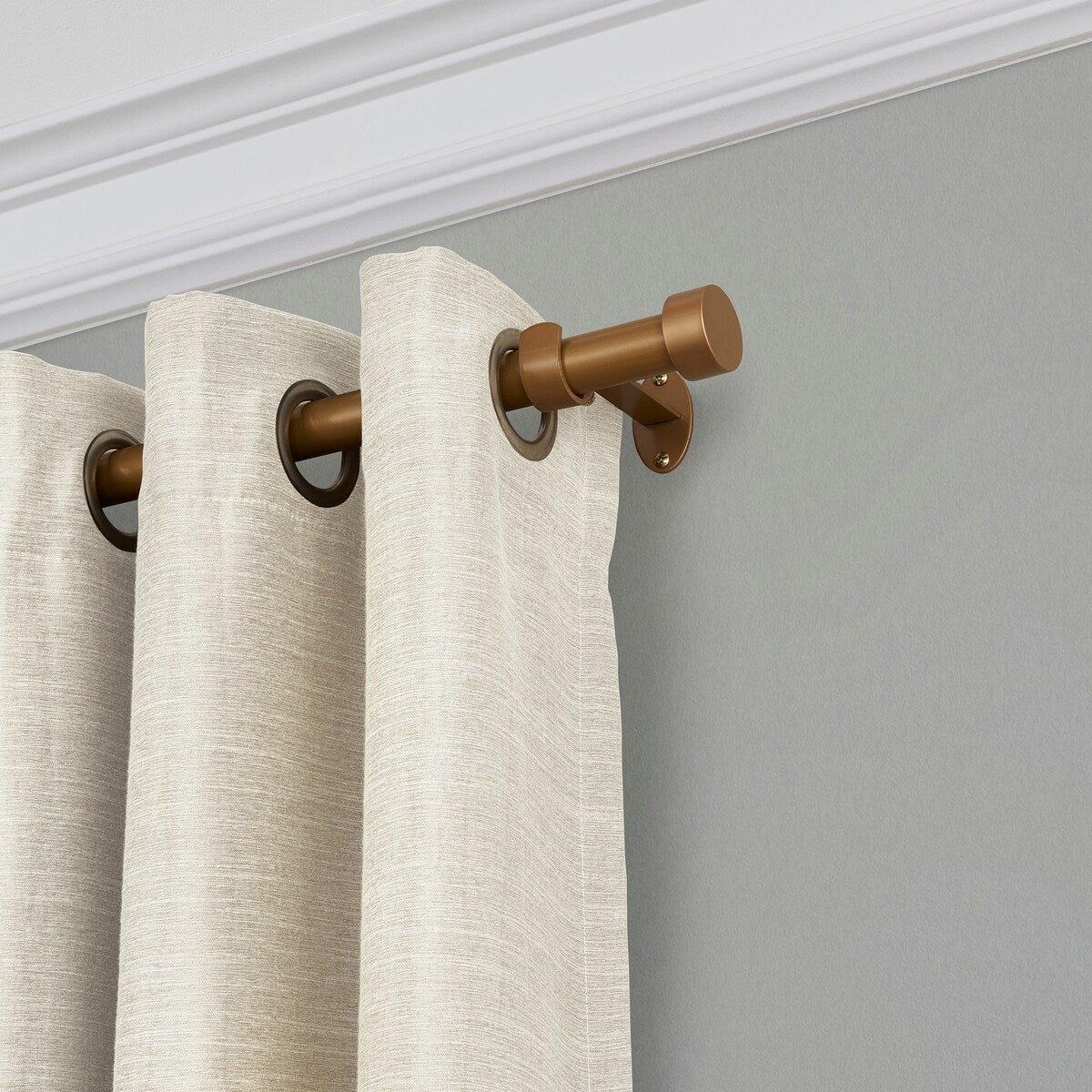 Elrene Serena Adjustable Window Curtain Rod and Cap Shaped Finial