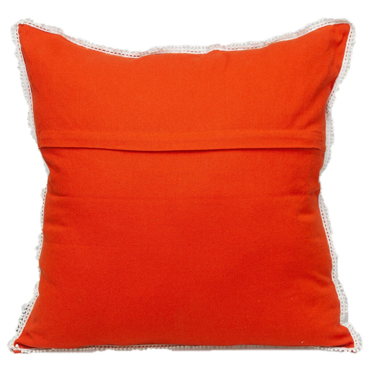 Parkland Collection Transitional Solid Orange Square 20 x 20 Pillow