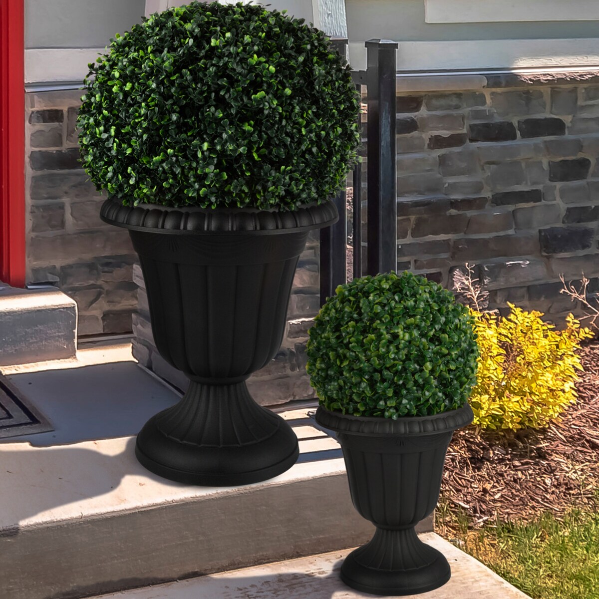 Pure Garden Large and Small Outdoor Urn Planter 2-Pack - Pack of 2