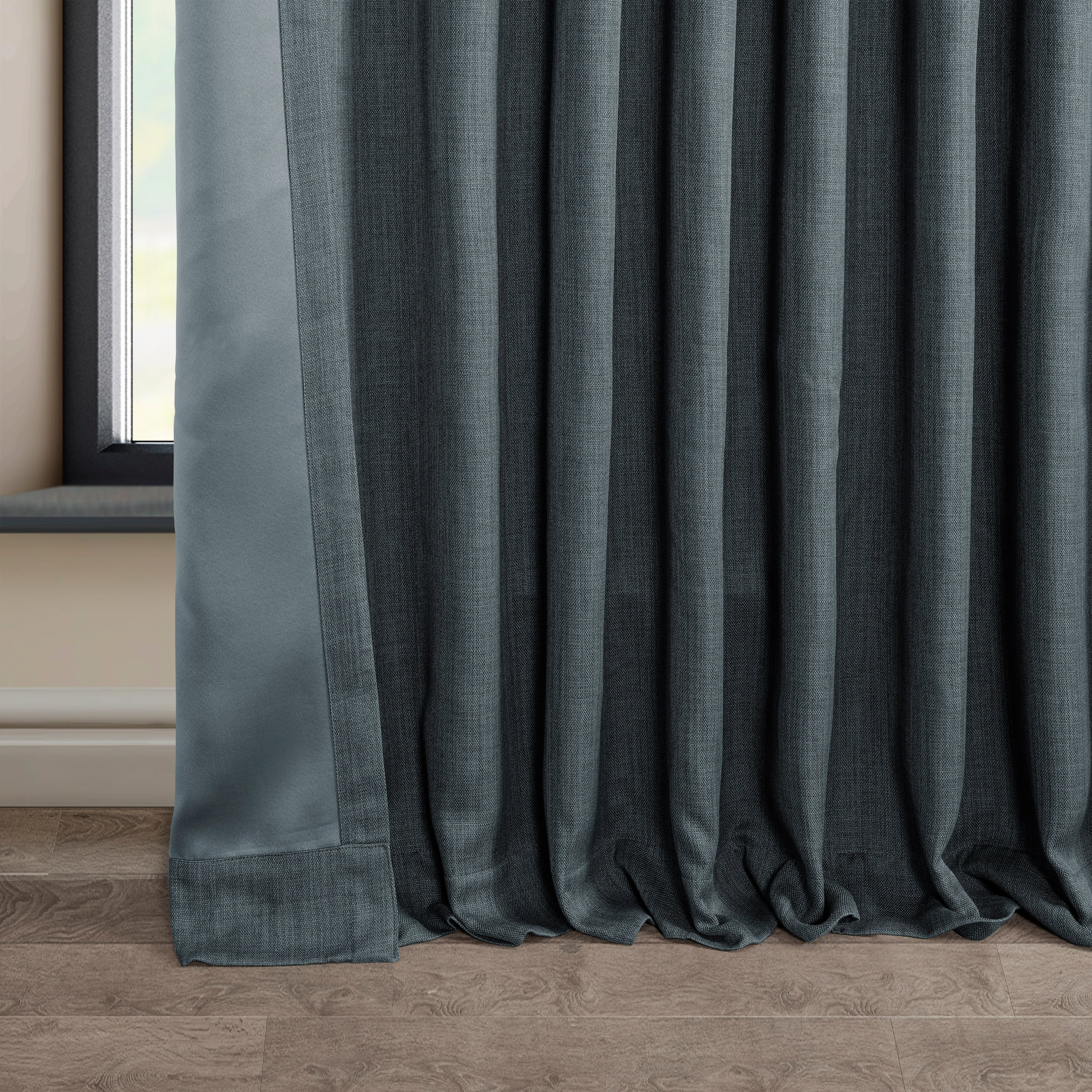 Exclusive Fabrics Faux Linen Extra Wide Room Darkening Curtains (1 Panel)