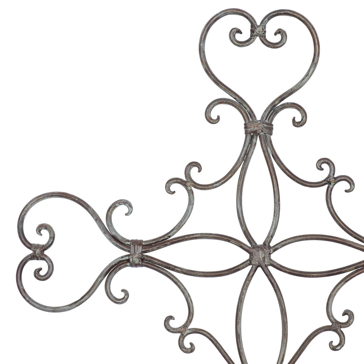 Metal Cross Scroll Home Wall Decor - Black - Roche River Decor