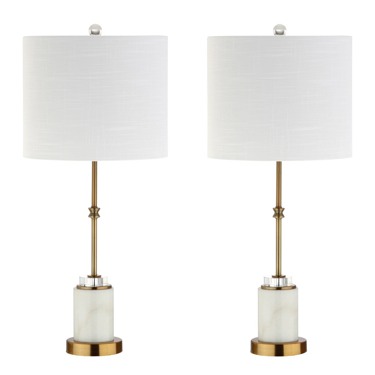 Charlotte 27 Marble/Crystal LED Table Lamp, Brass (Set of 2) by JONATHAN Y