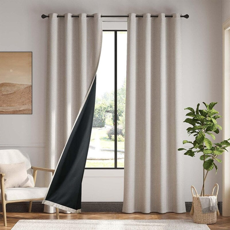 Blackout Curtains 84 Inch Length, 2 Panel Set, Living Room Insulated Curtains - 84L x 54W