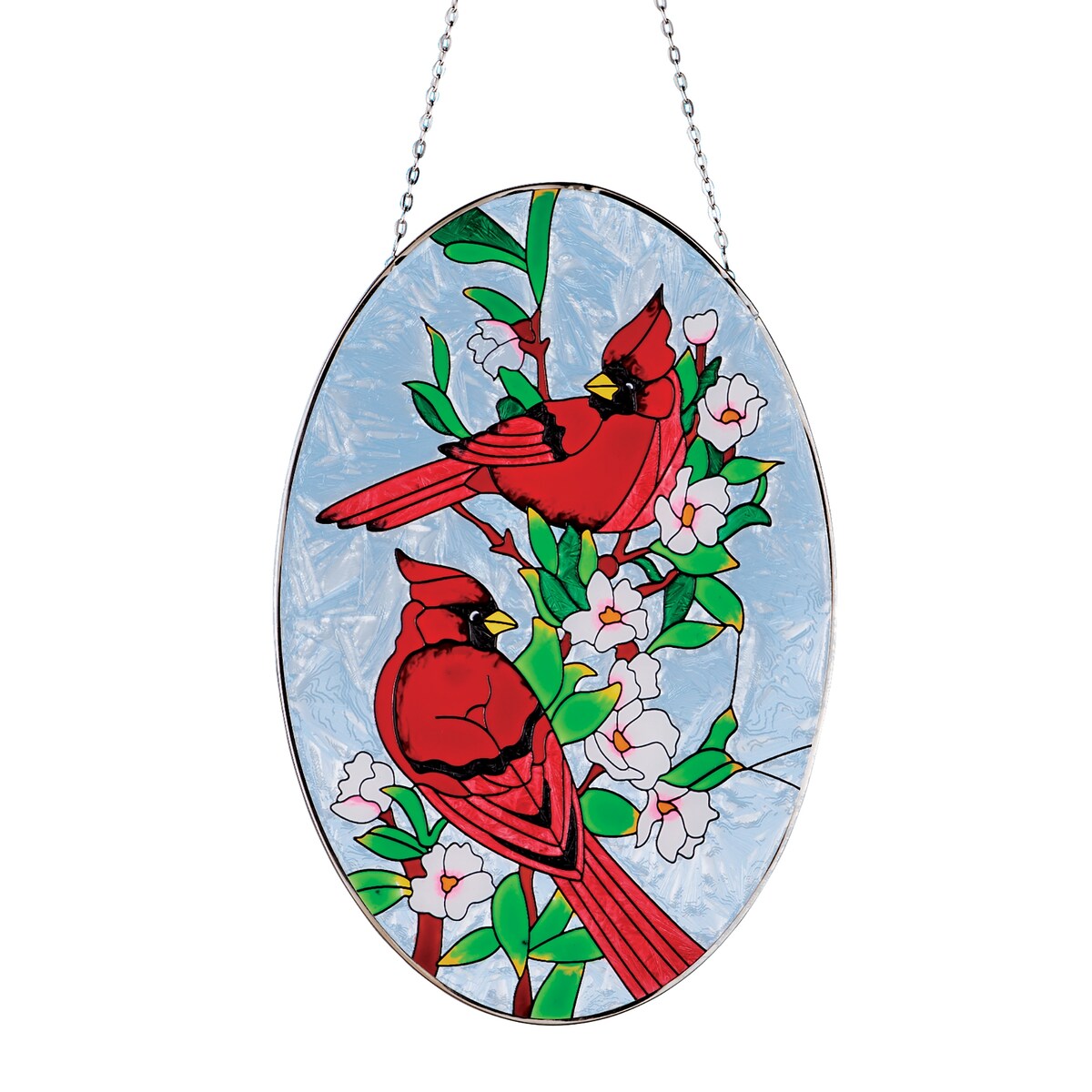 Cardinals Decorative Hanging Garden Suncatcher - 13.750 x 9.750 x 2.250