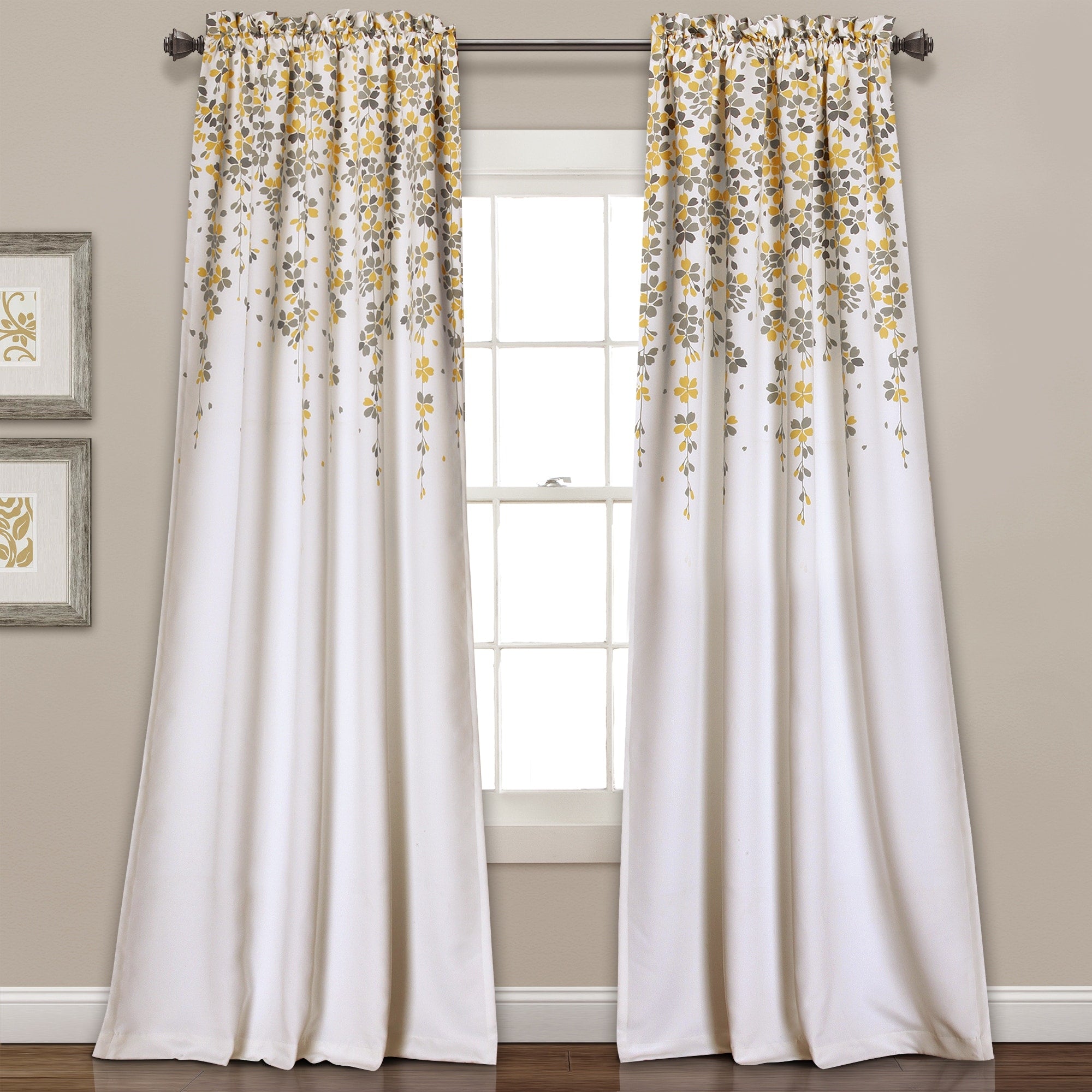 Lush Decor Weeping Flowers Room Darkening Curtain Panel Pair