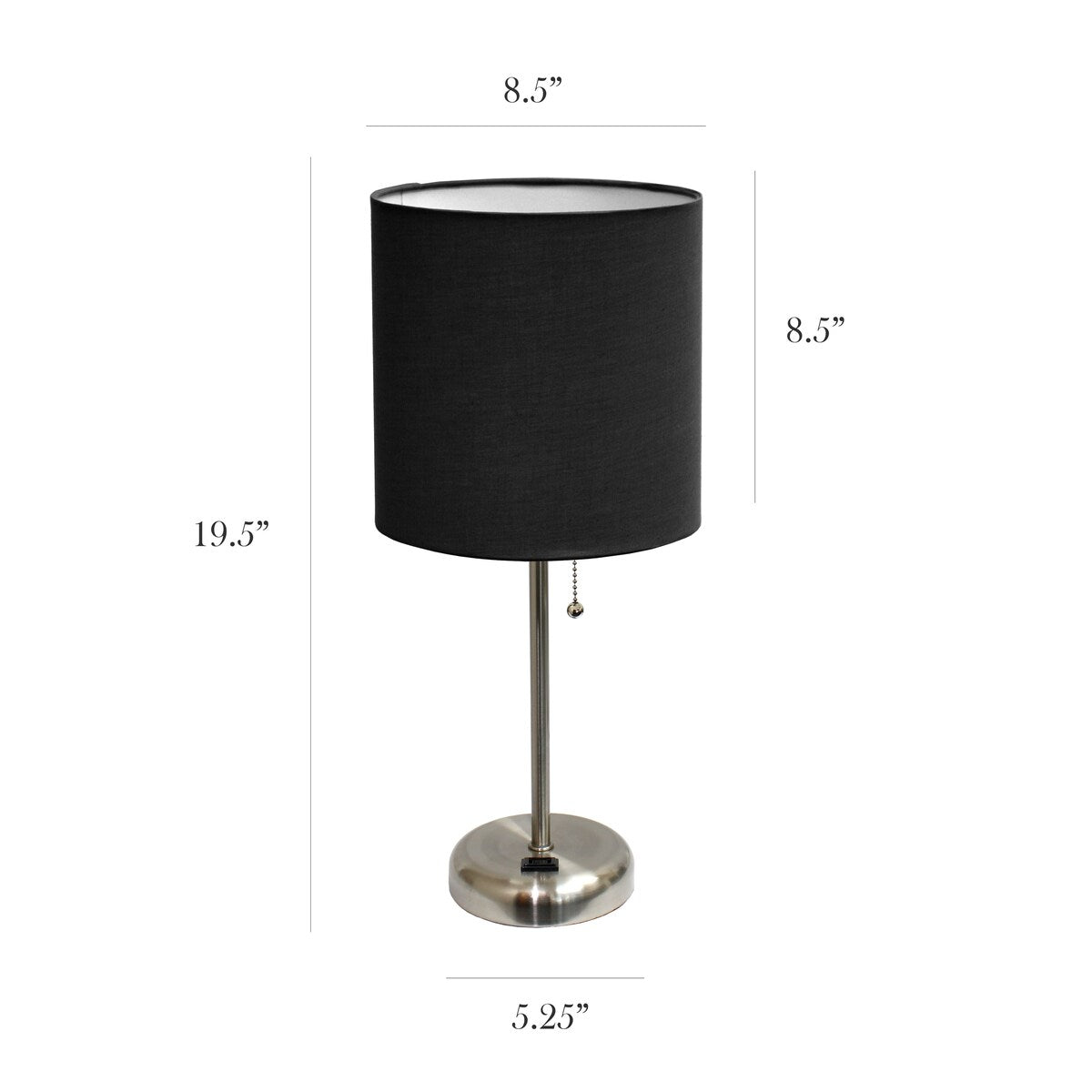 Simple Designs 9.5 Desk Lamp with Charging Outlet and LED Bulb Included - 19.50