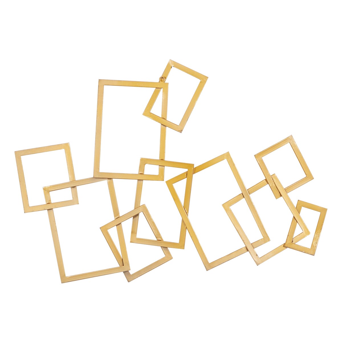 Metal Geometric Overlapping Rectangle Home Wall Decor - Gold - CosmoLiving by Cosmopolitan