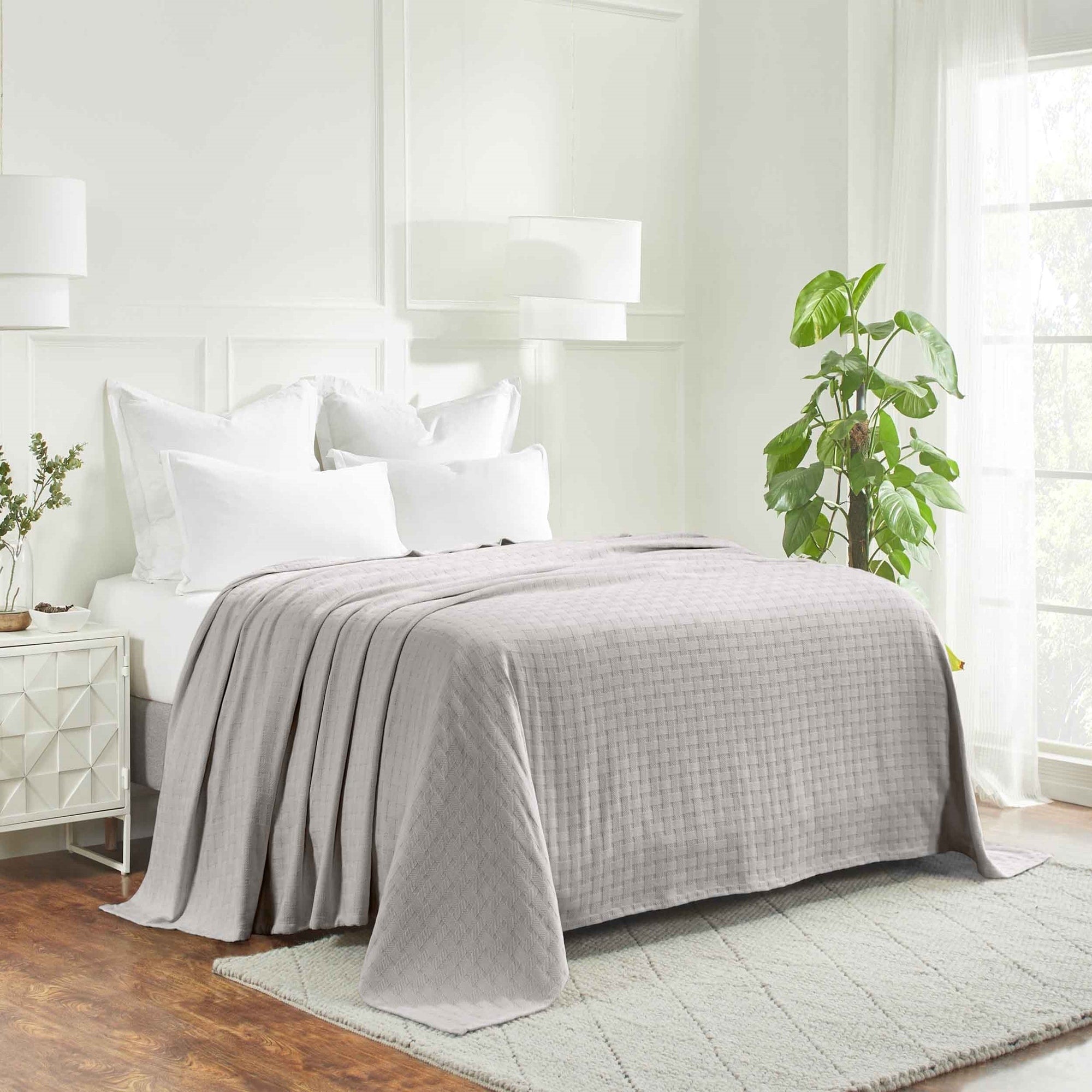 Superior Basketweave All-Season Bedding Cotton Blanket