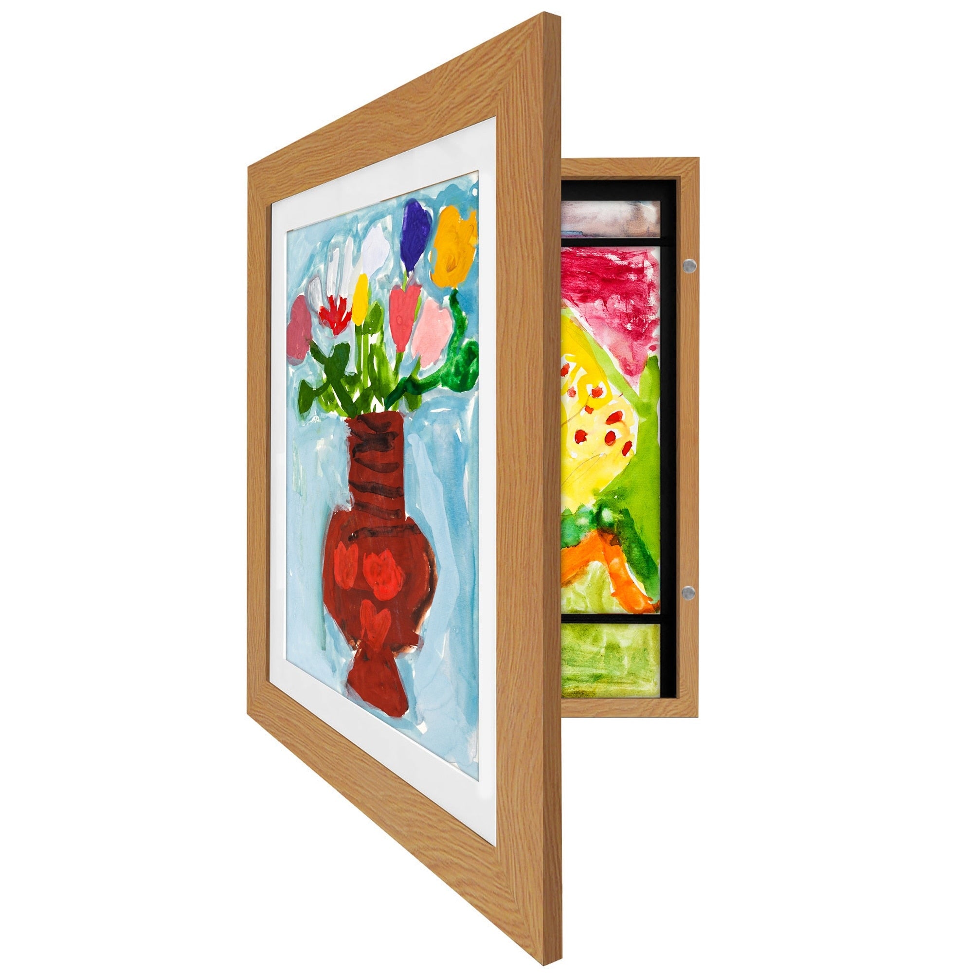 Americanflat 10x12.5 Front-loading Kids Art Frame with Mat