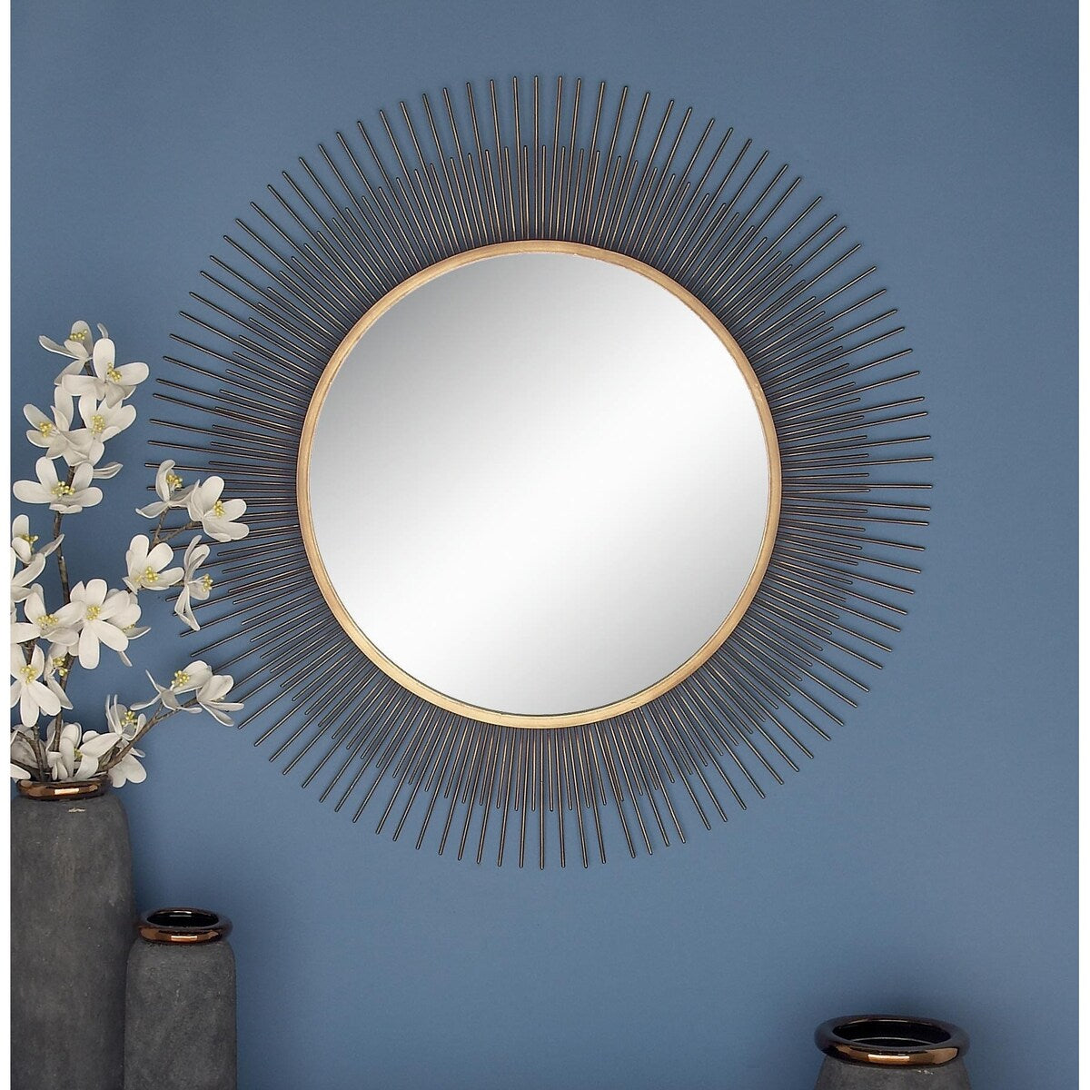 Metal Starburst Room Wall Mirror - Gold - Roche River Decor