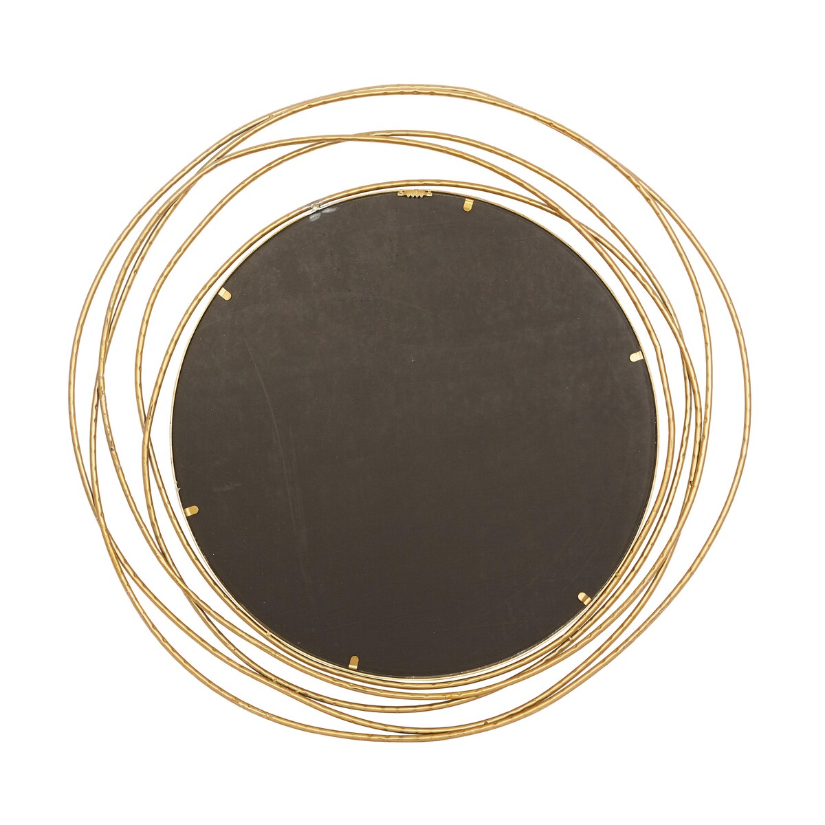 Metal Room Wall Mirror with Overlapping Ring Frame - Gold - Roche River Decor