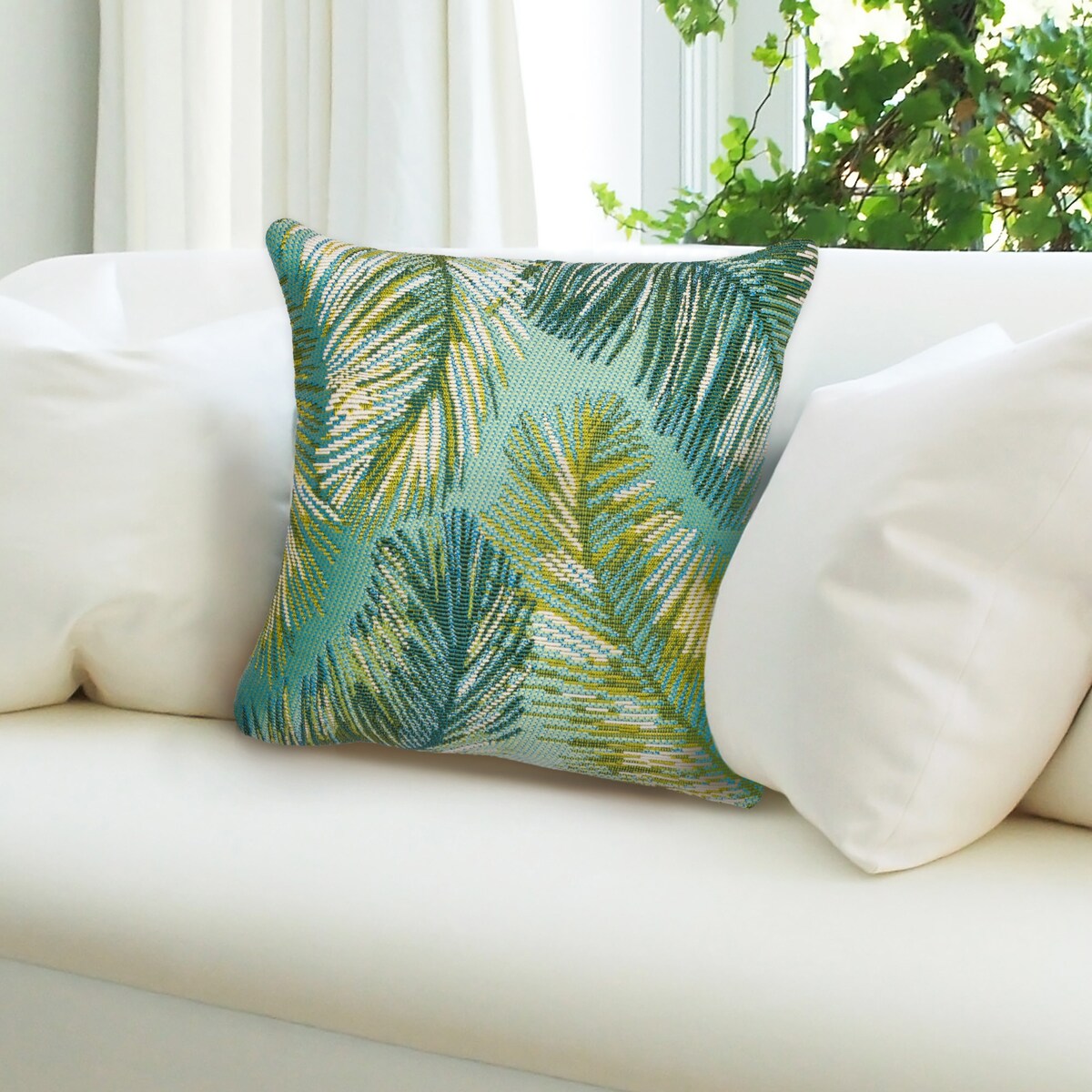 Liora Manne Marina Palm Border Indoor/Outdoor Pillow