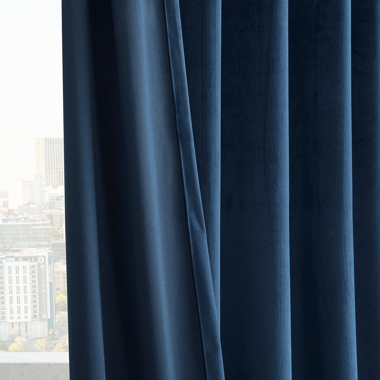 Exclusive Fabrics Simply Velvet Room Darkening Curtains 2 Panels Set - Velvet Window Curtains for Living Room & Bedroom