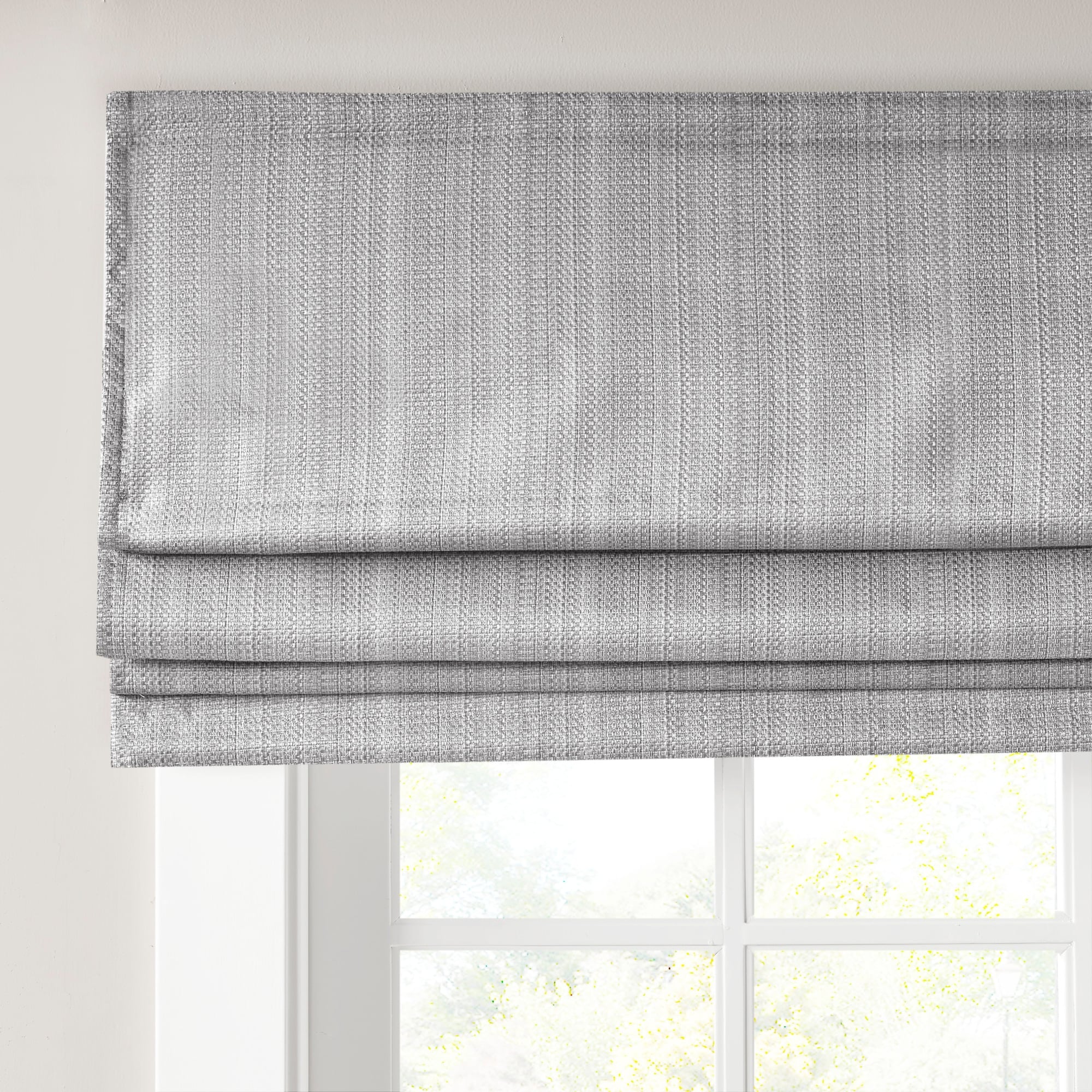 Madison Park Colm Basketweave Cordless Total Blackout Roman Shade