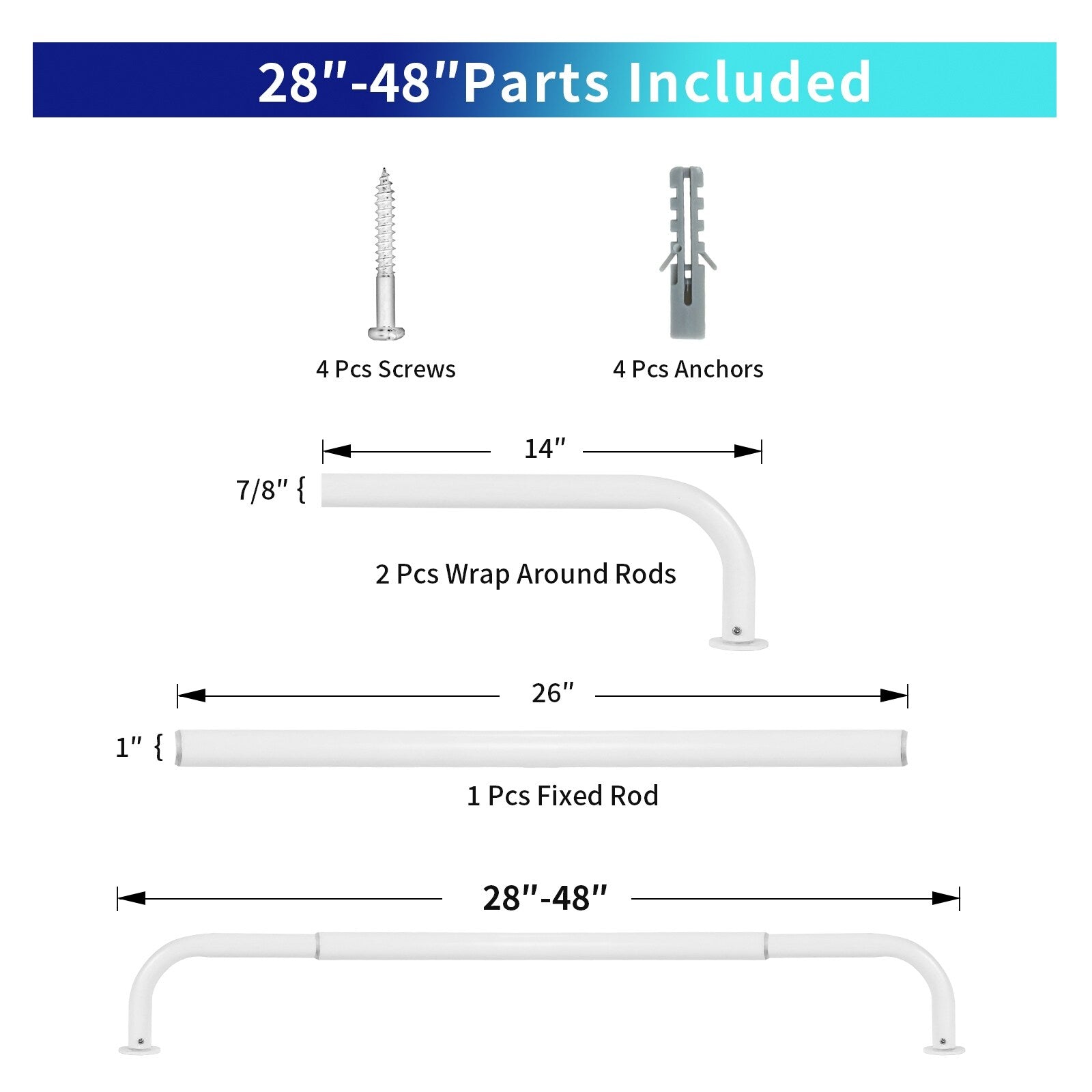 Energy-saving Wraparound Adjustable French Blackout Curtain Rod Set