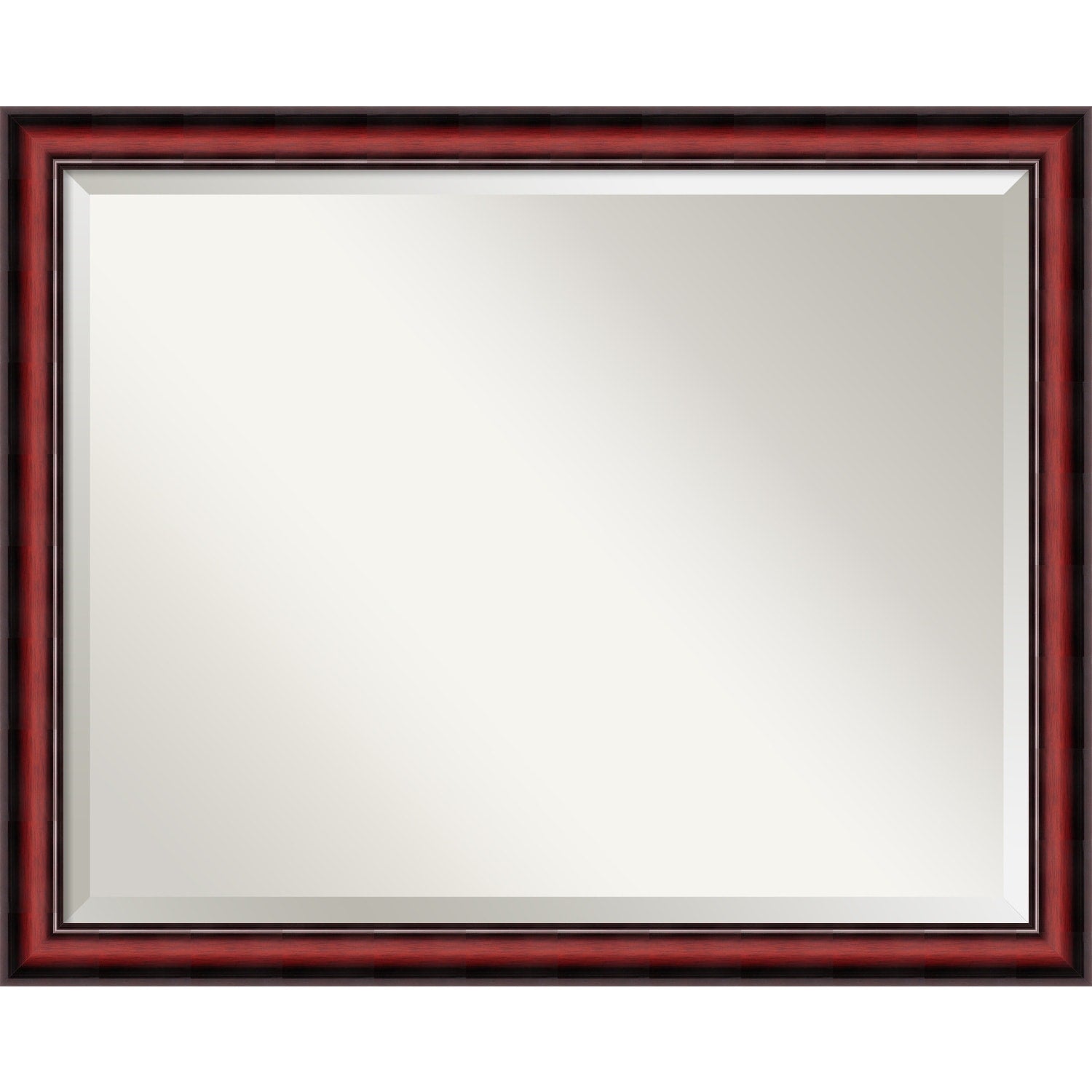 Beveled Wood Wall Mirror - Rubino Cherry Scoop Frame