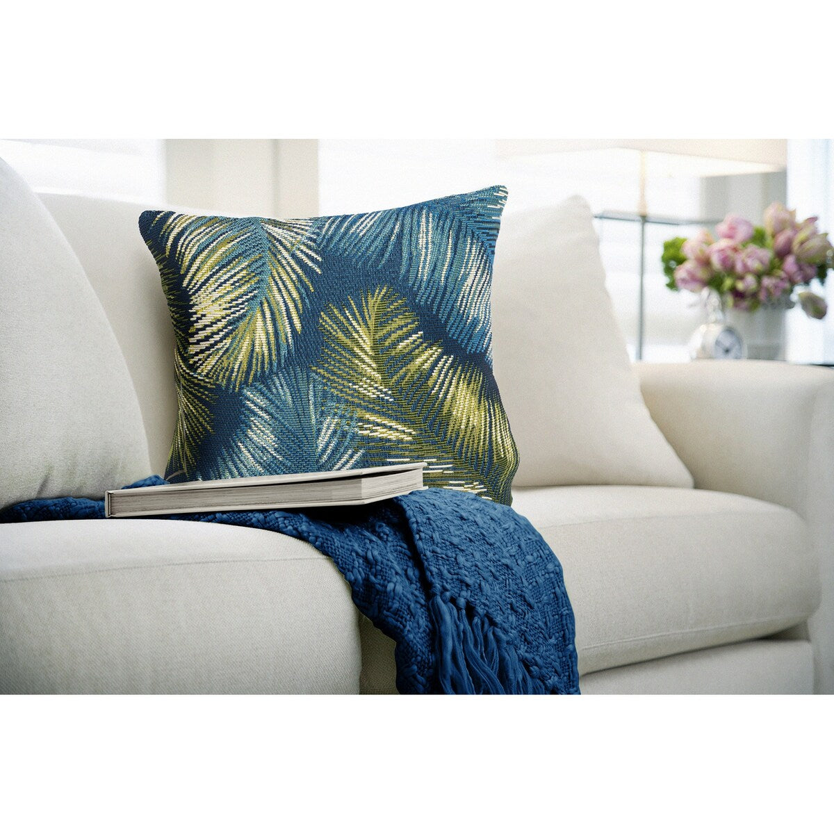 Liora Manne Marina Palm Border Indoor/Outdoor Pillow