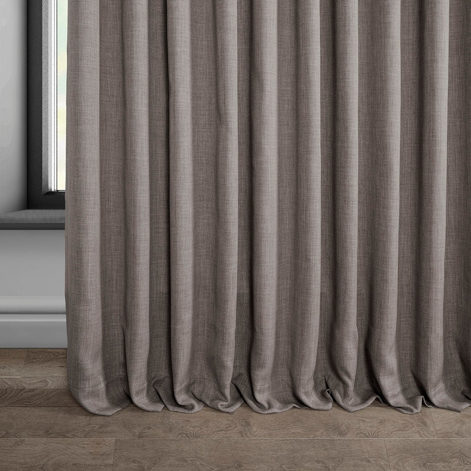 Exclusive Fabrics Faux Linen Extra Wide Room Darkening Curtains (1 Panel)