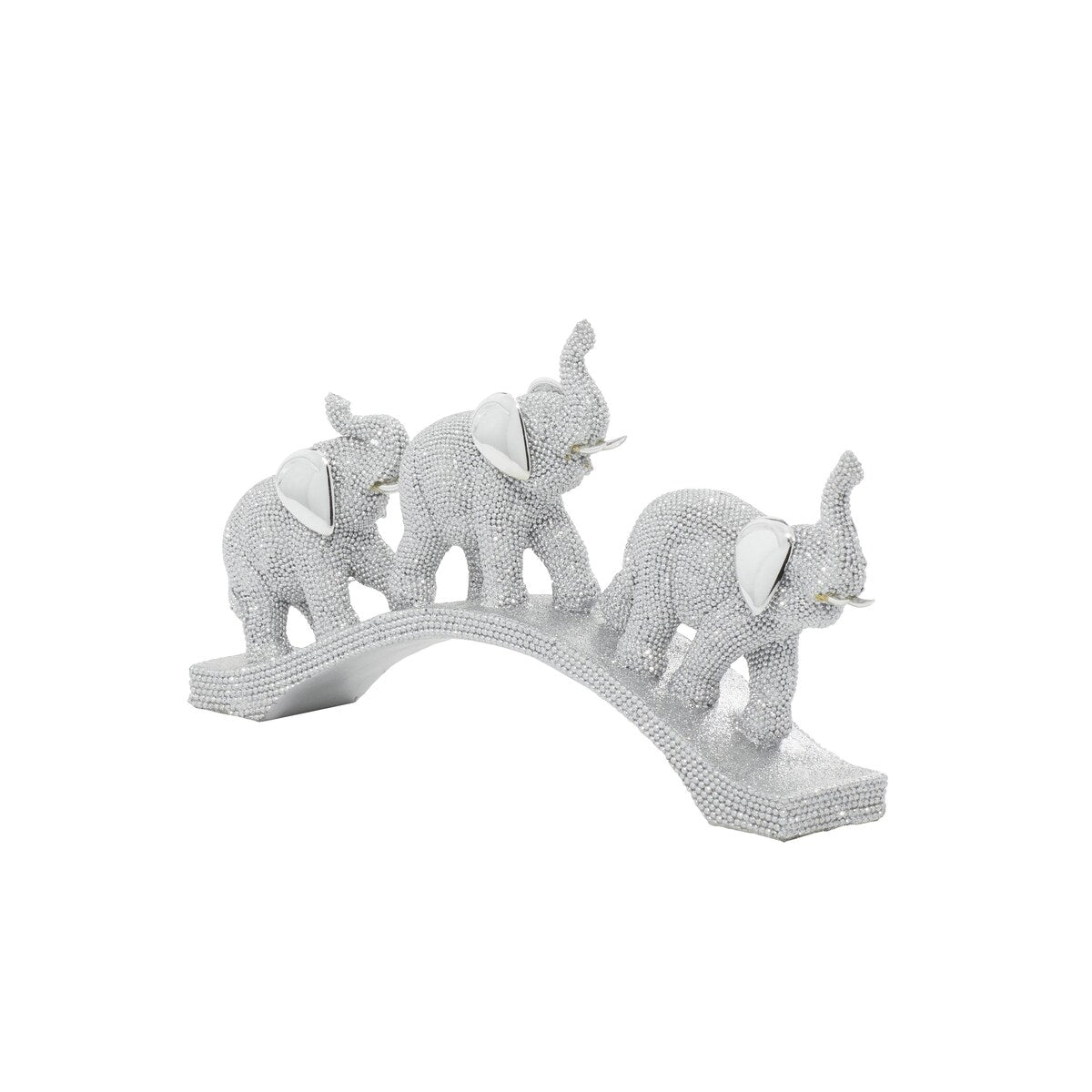 Polystone Elephant Decorative Sculpture - Silver - Roche River Decor