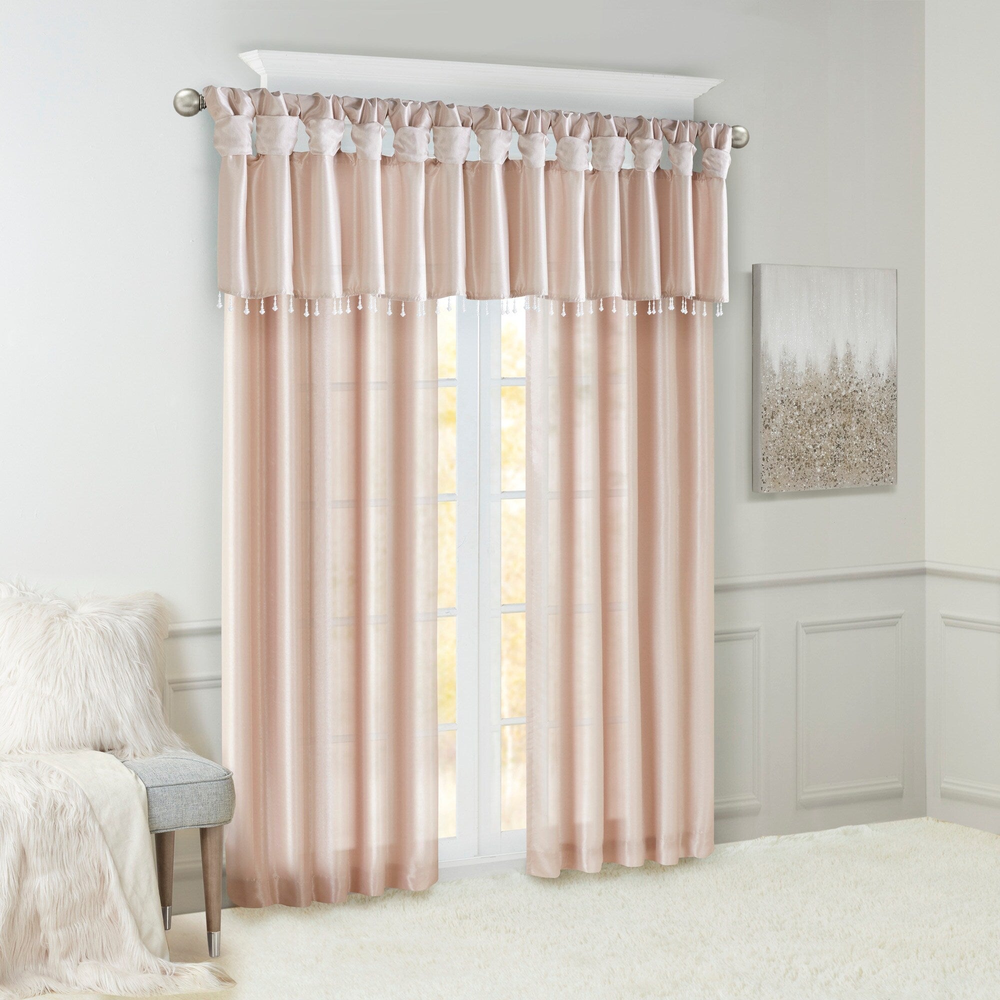 Madison Park Natalie Twisted Tab Lined Single Curtain Panel