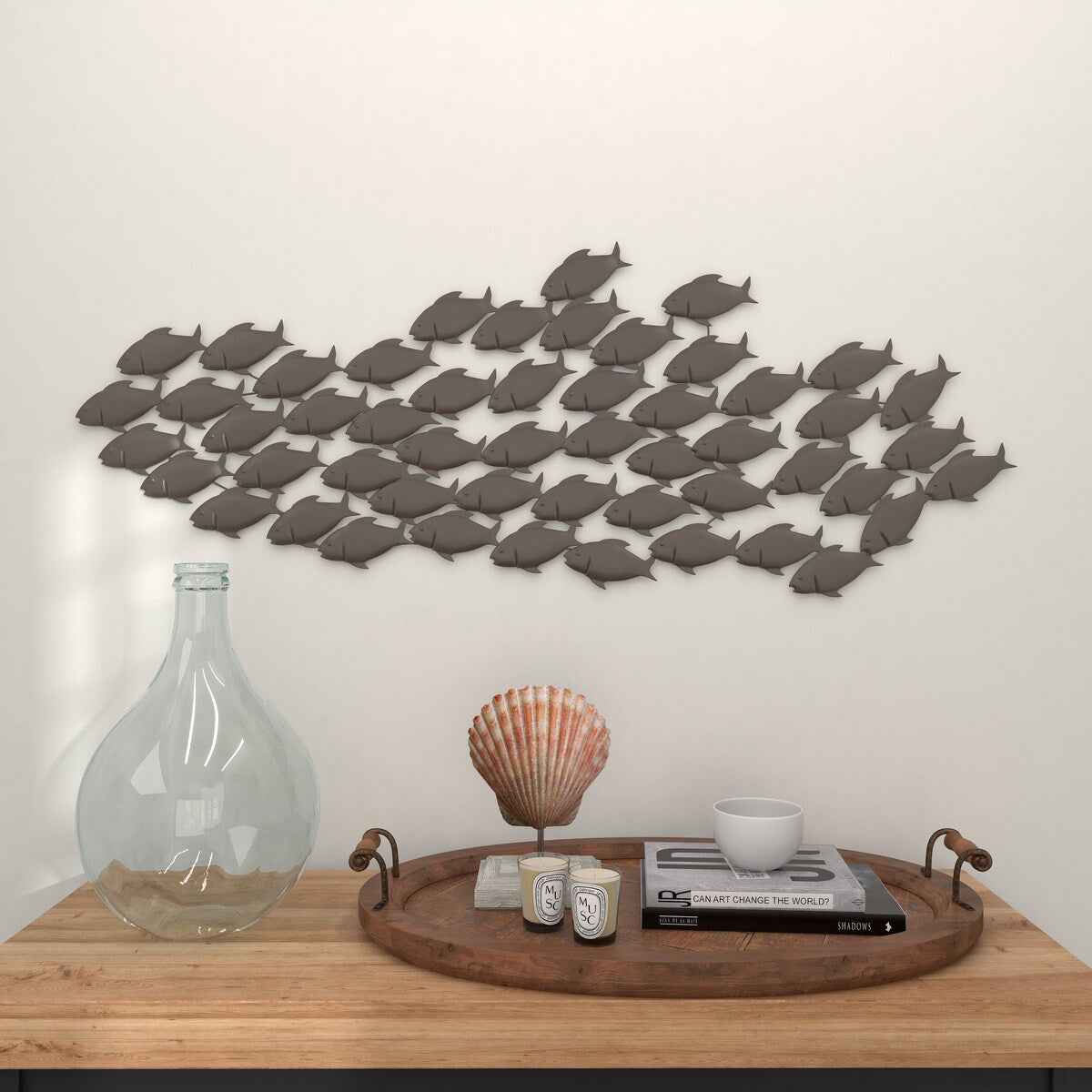 Metal Fish Home Wall Decor - Dark Brown - Roche River Decor