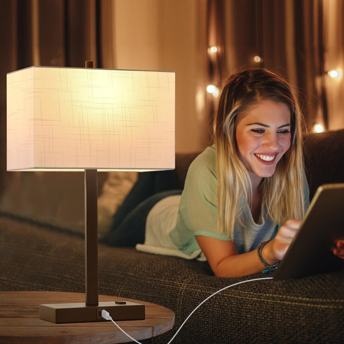 Upgraded, Set of 2 Bedside Touch Control Table Lamp