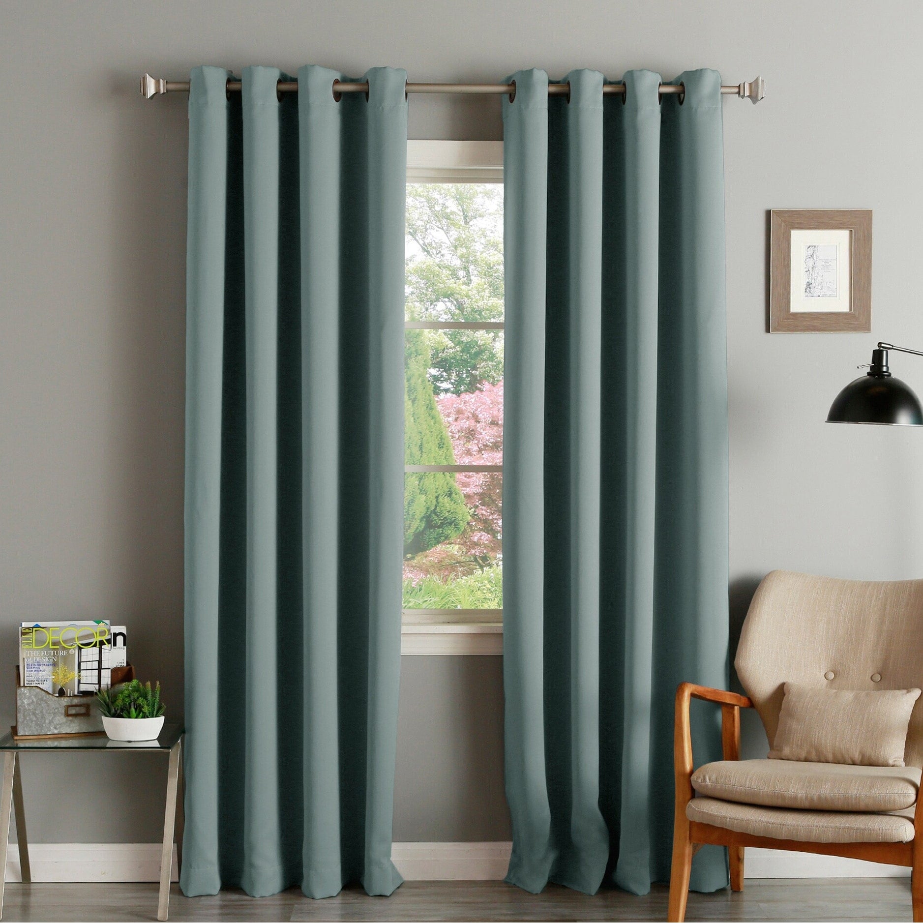 Aurora Home Thermal Insulated Blackout Grommet Top Curtain Panel Pair