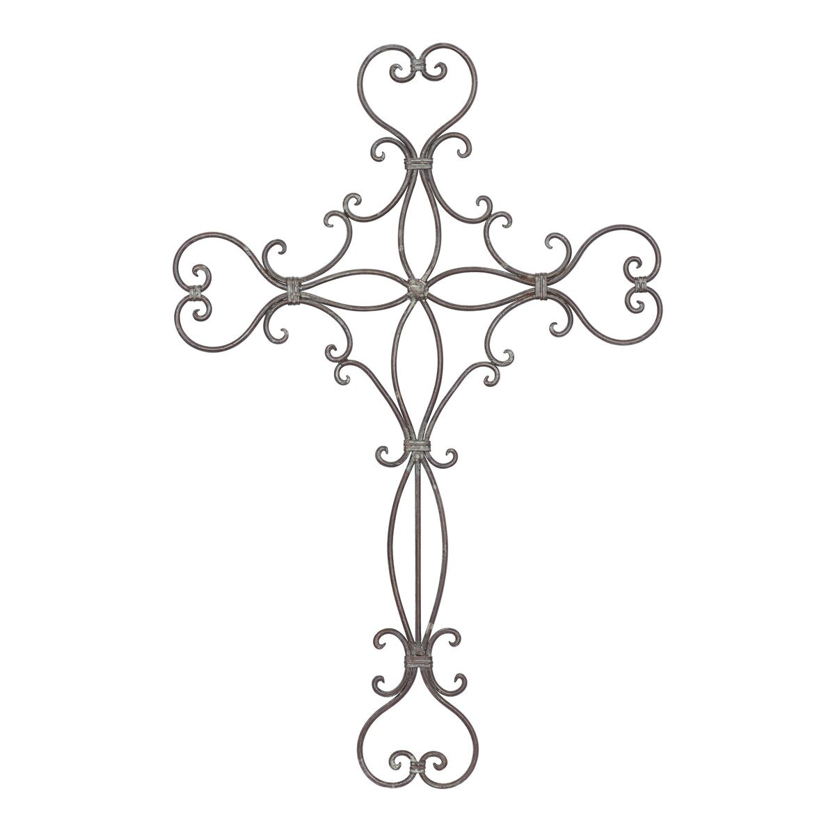 Metal Cross Scroll Home Wall Decor - Black - Roche River Decor