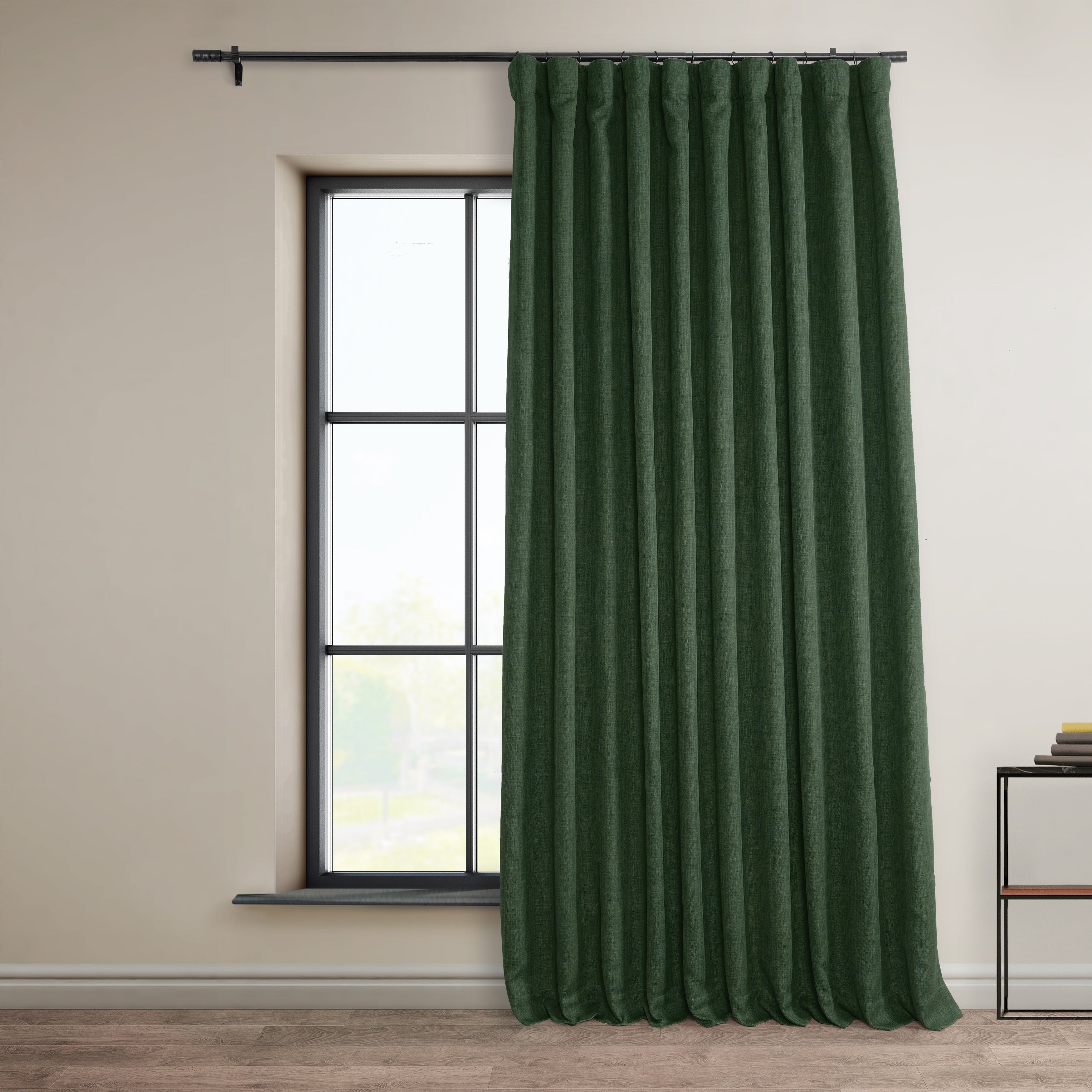 Exclusive Fabrics Faux Linen Extra Wide Room Darkening Curtains (1 Panel)