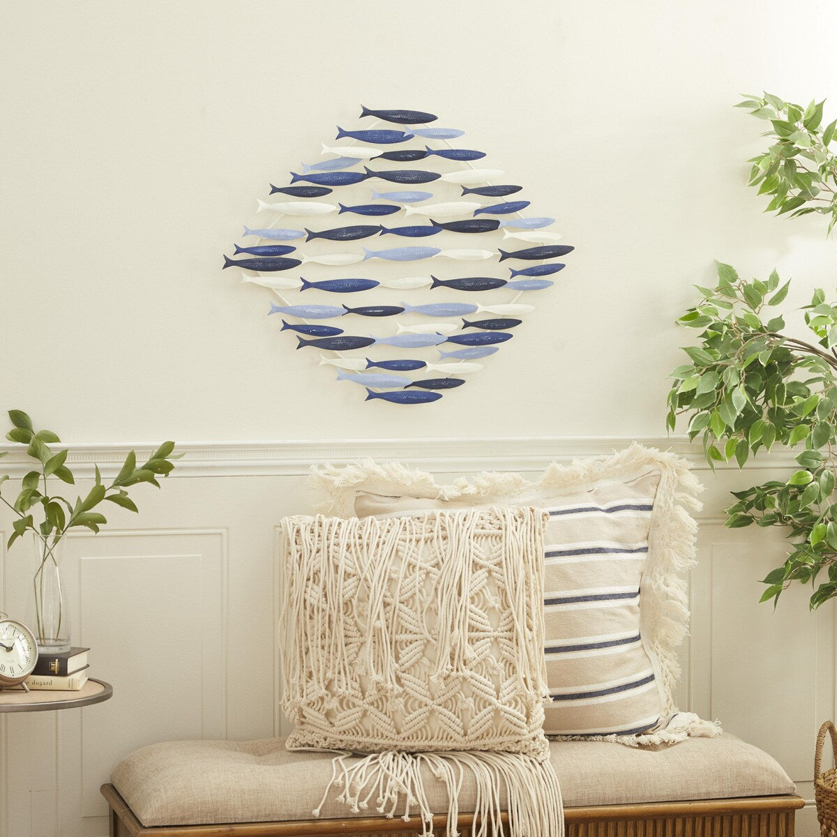 Metal Fish Indoor Outdoor Home Wall Decor - Blue - Roche River Decor