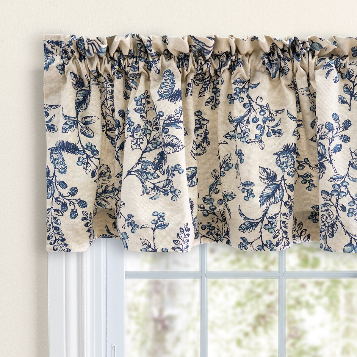 Waverly Gardens Rod Pocket with header Kitchen Curtains - Tier, Swag or Insert Valance (Sold Separately)