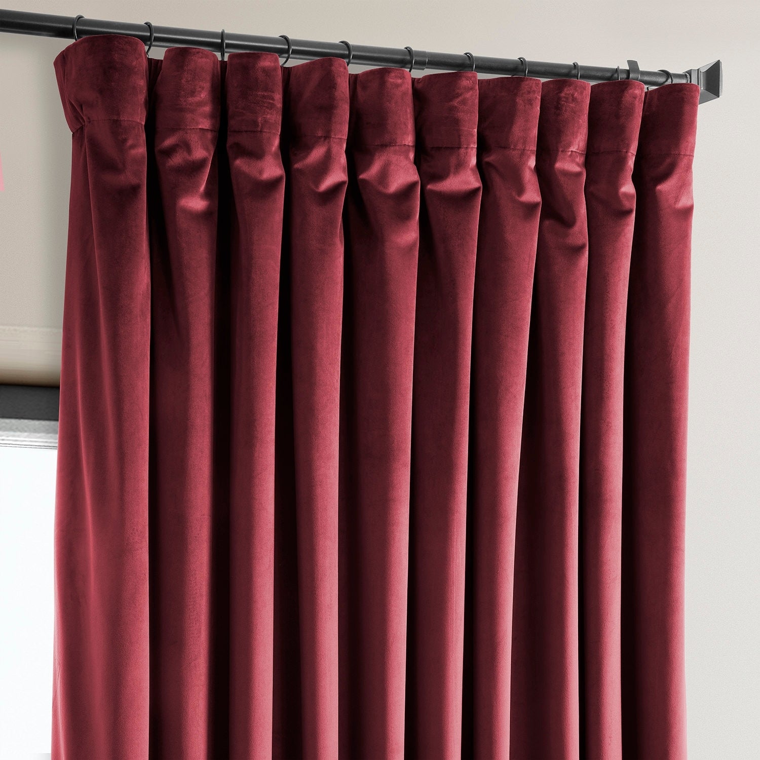 Exclusive Fabrics Heritage Plush Velvet Room Darkening Curtain (1 Panel) - Luxurious Single Drapery for Enhanced Room Darkening