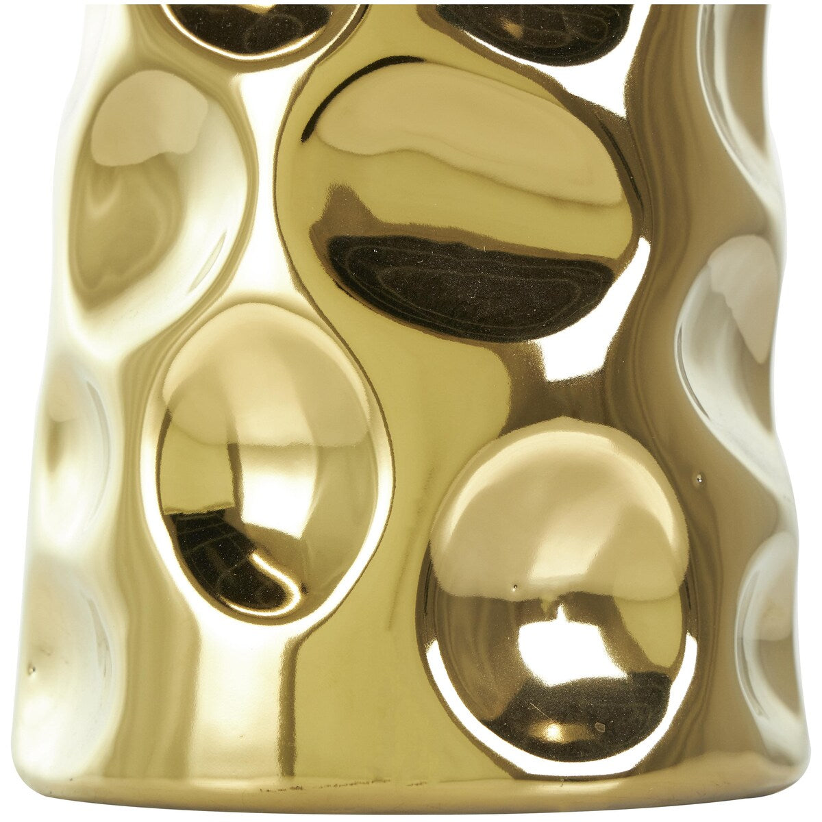 Ceramic Geometric Bubble Decorative Vase with Concaved Circles - Gold or Silver - Roche River Decor