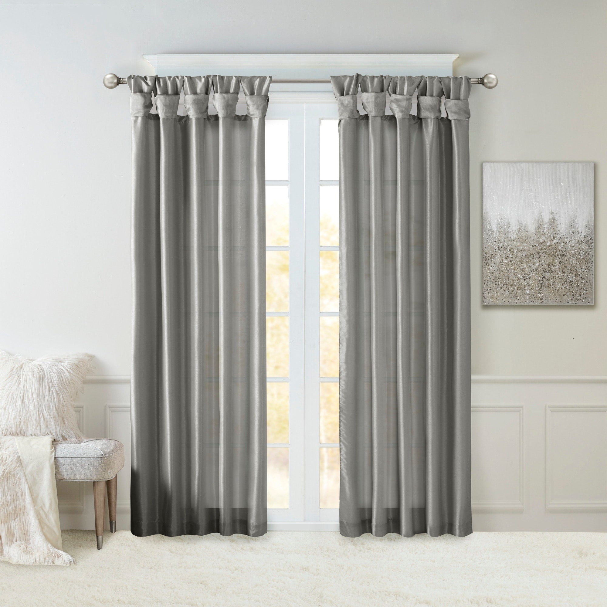 Madison Park Natalie Twisted Tab Lined Single Curtain Panel