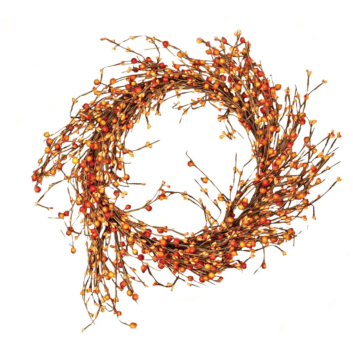 16 Mixed Berry Wreath, Orange