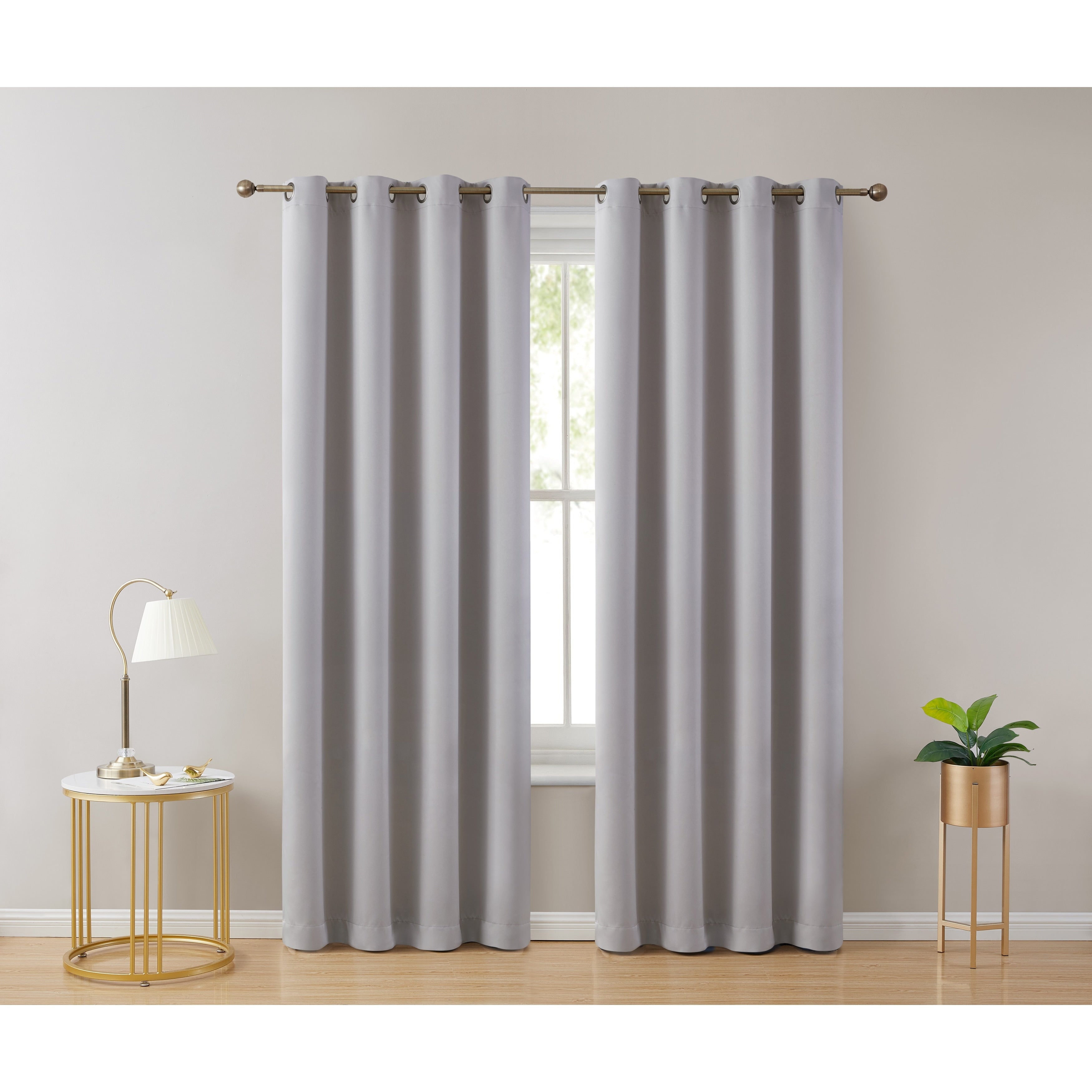 HLC.me Laurance 100% Blackout Curtains - Thermal Insulation Energy Efficient Grommet Window Curtains, Set of 2