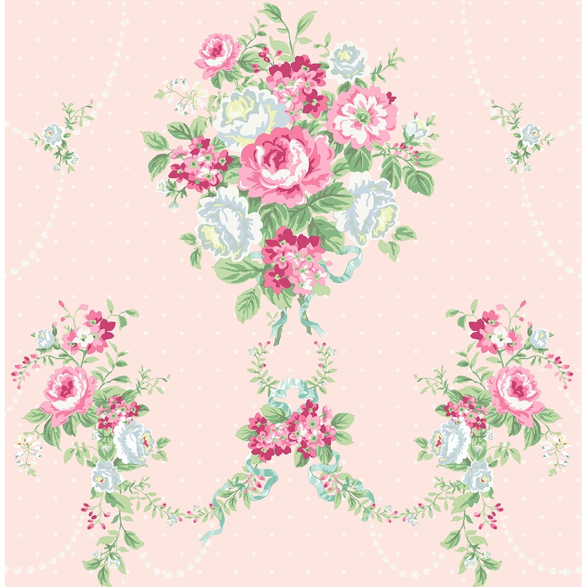 Seabrook Designs Floral Bouquets Unpasted Wallpaper