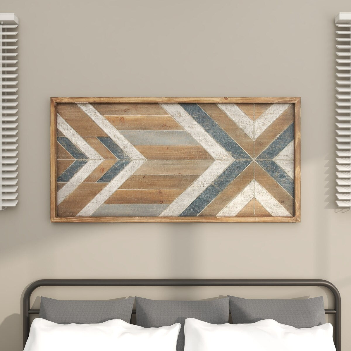 Wooden Geometric Handmade Southwestern Home Wall Decor - Multi Colored - Roche River Decor