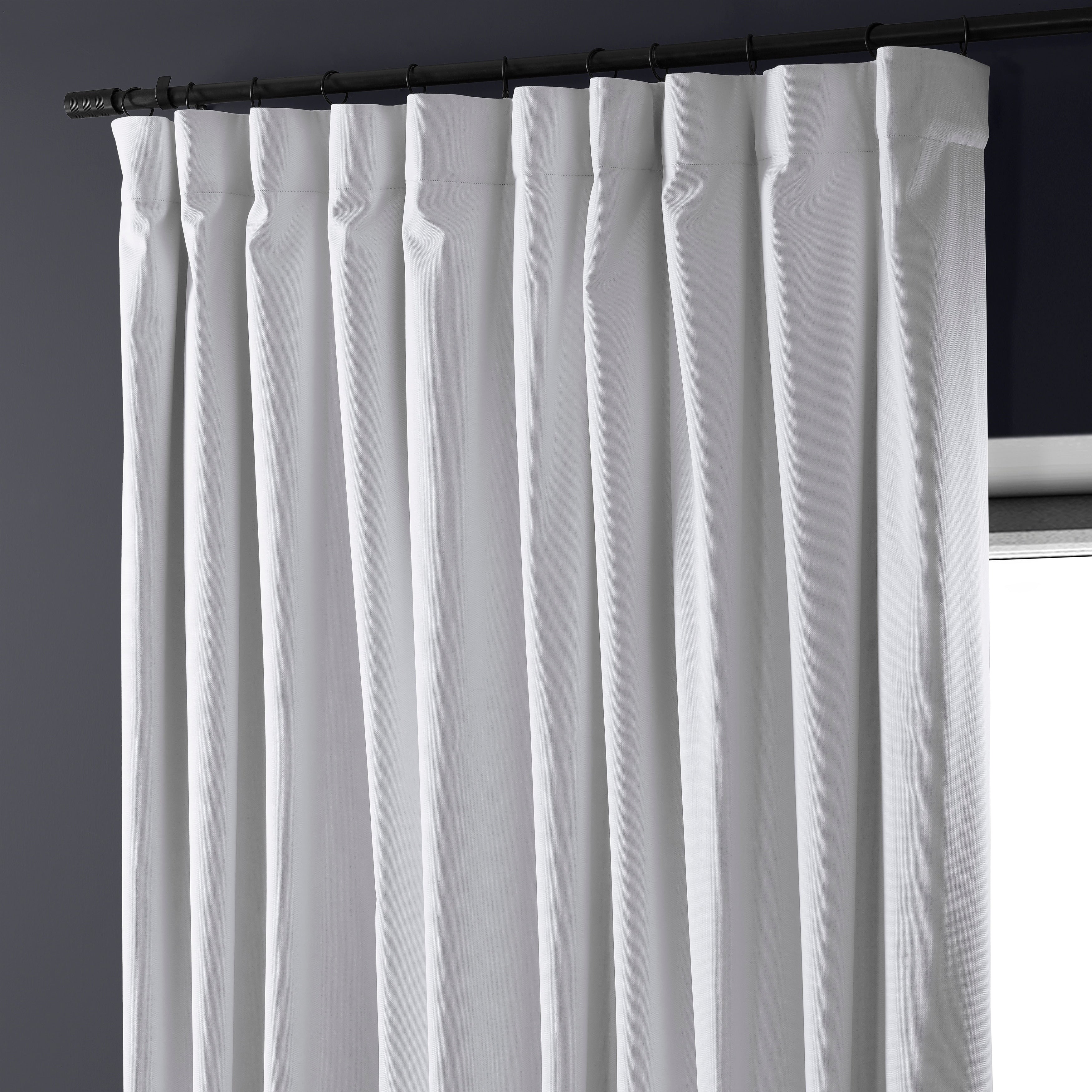 Exclusive Fabrics Extra Wide Performance Linen Blackout Curtains (1 Panel) Thermal Insulated Window Curtains