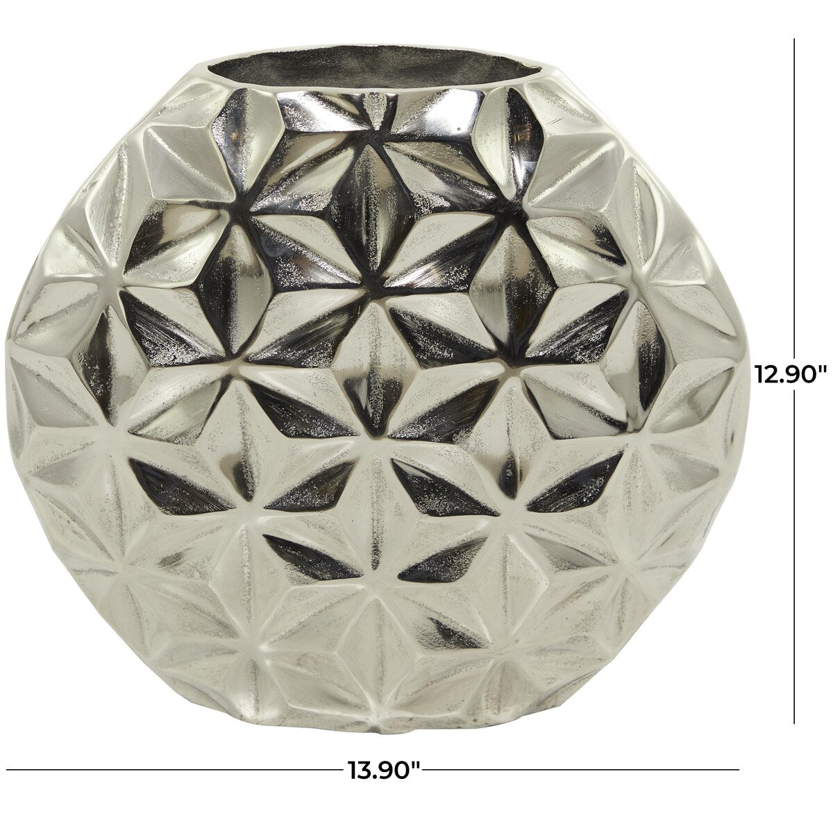 Aluminum Metal Geometric Faceted Decorative Vase - Silver, Black or Gold - CosmoLiving by Cosmopolitan