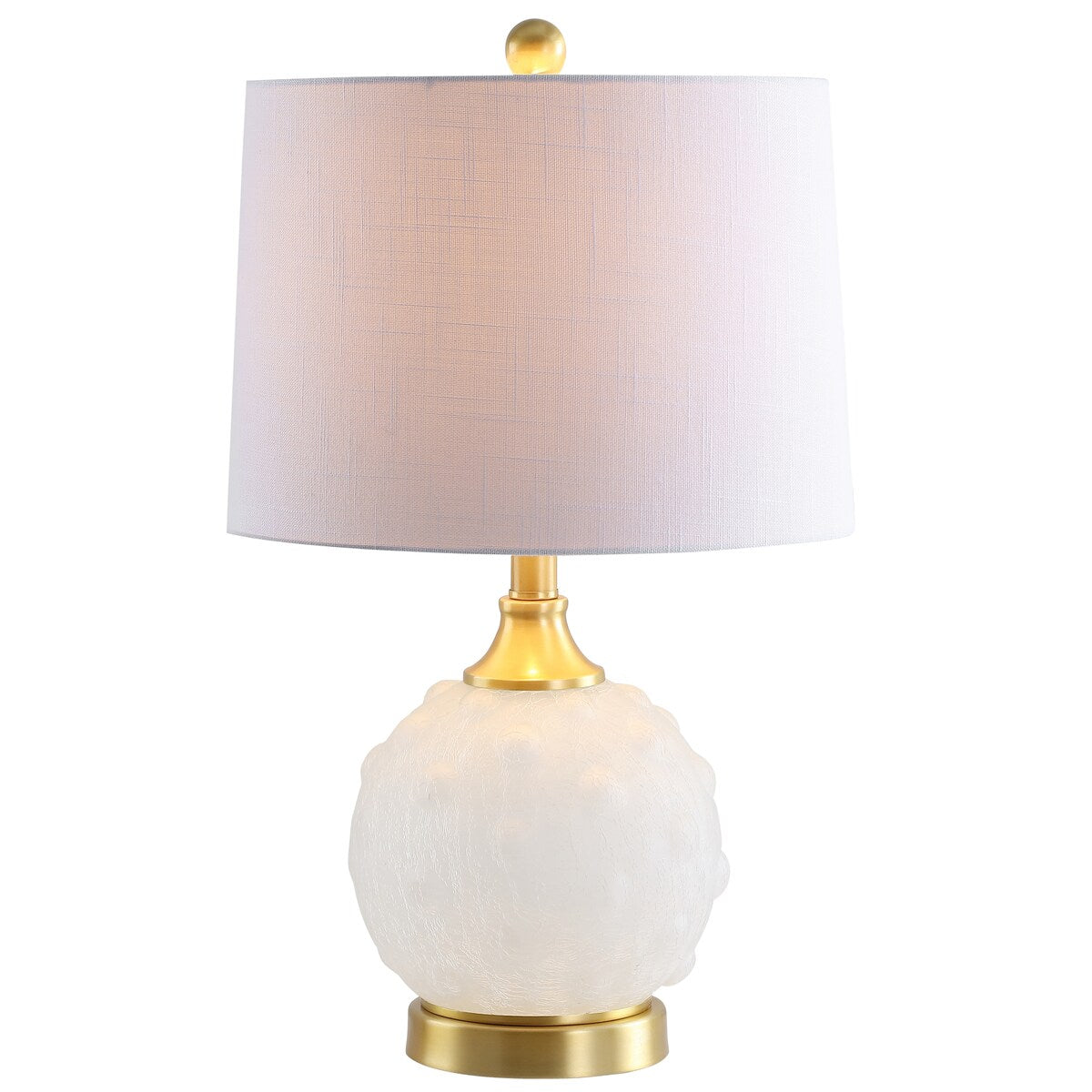 Ilsa 22 Dotted Glass/Metal LED Table Lamp, White/Brass Gold by JONATHAN Y