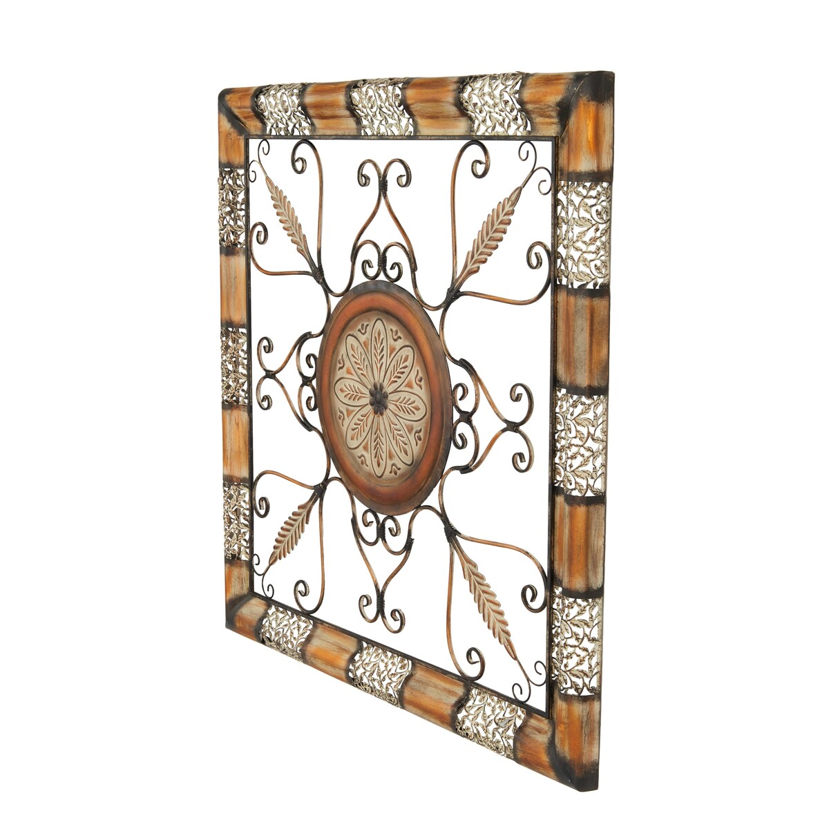 Metal Scroll Home Wall Decor - Brown - Roche River Decor