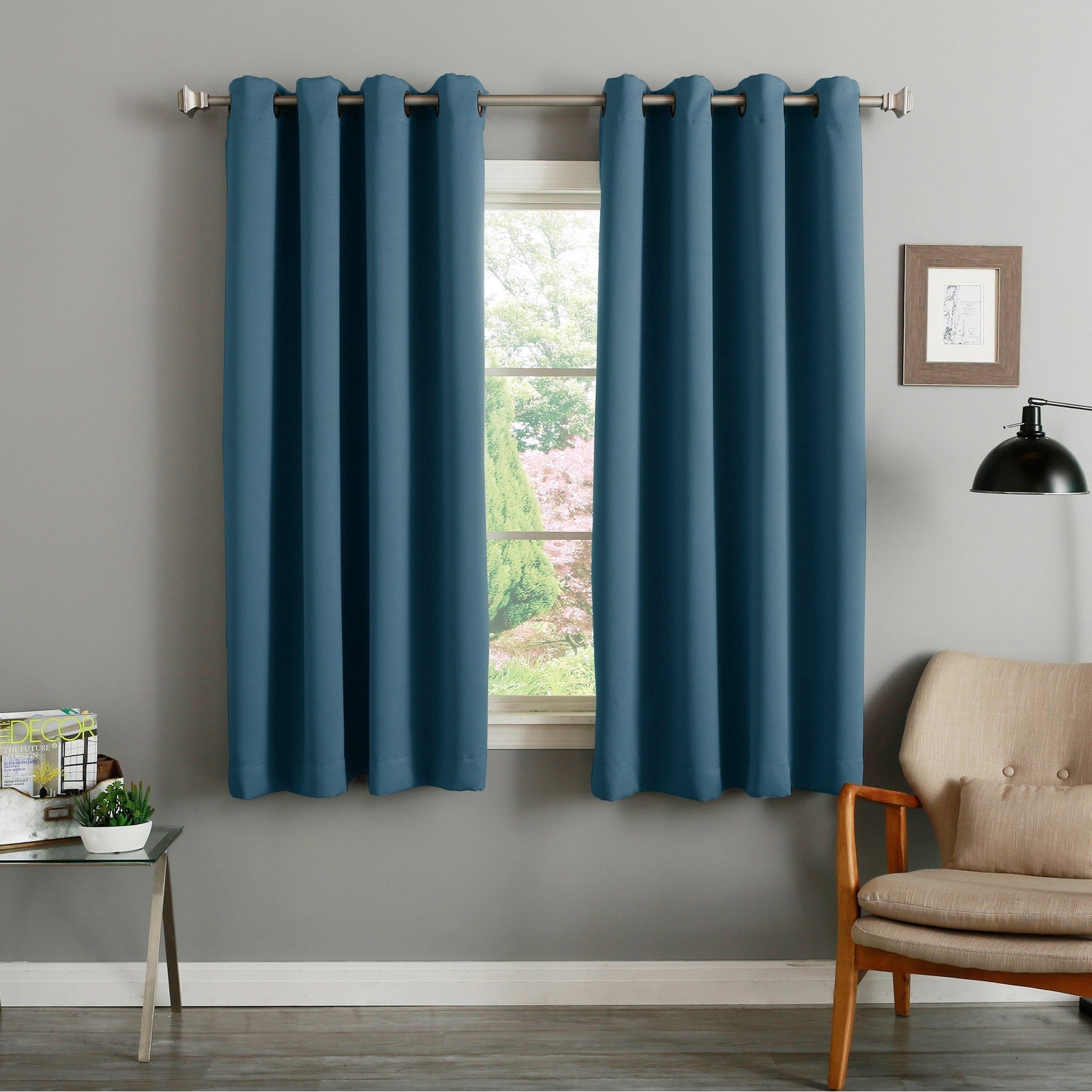 Aurora Home Thermal Insulated Blackout Grommet Top Curtain Panel Pair