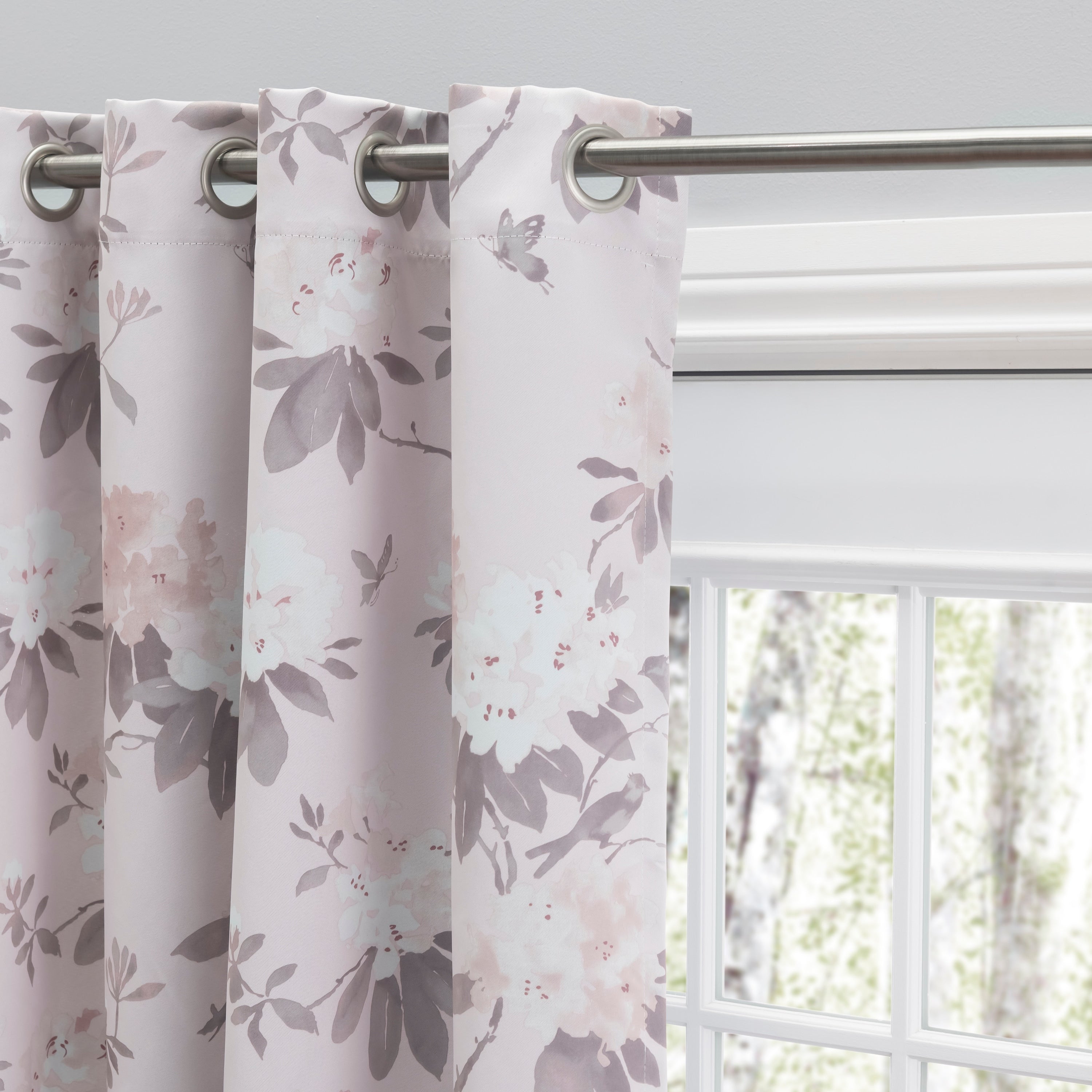 Mystic Garden Premium Floral Blackout Grommet Curtain Panel