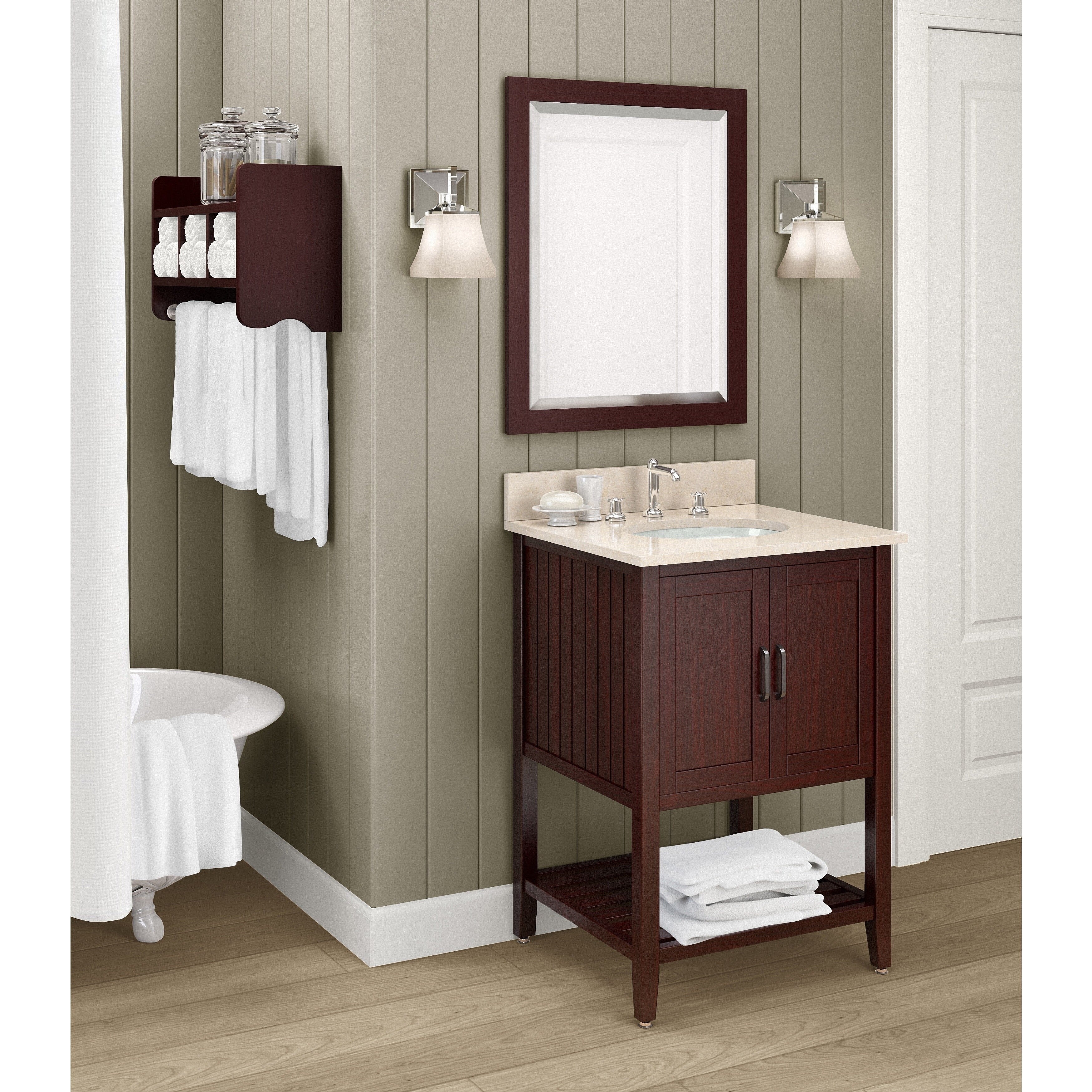 Alaterre 24-inch Bath Wood Frame Vanity Mirror