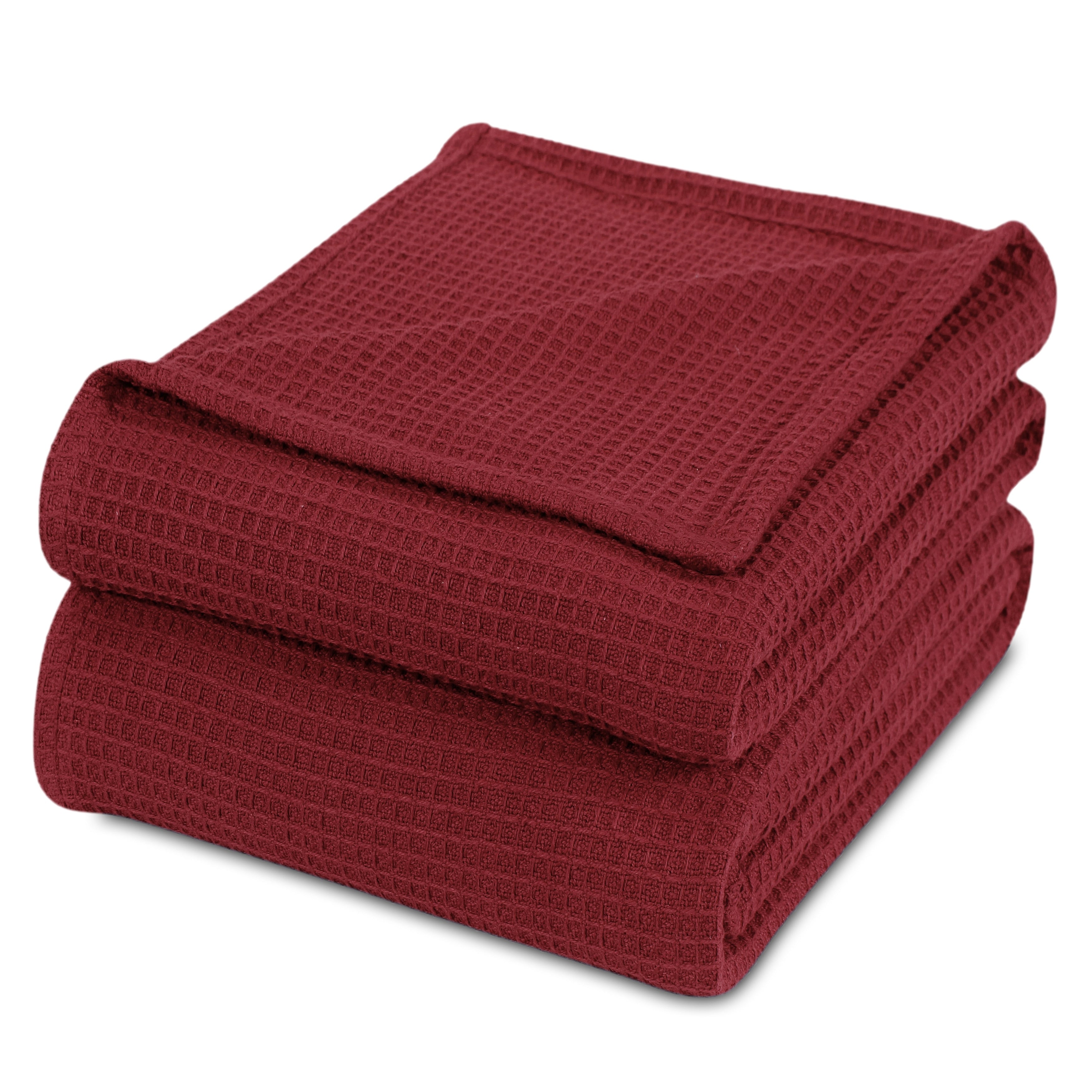 100-percent Cotton Waffle Weave Medium Weight All Season Thermal Blankets