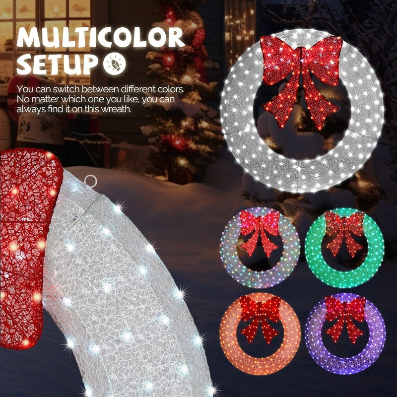 Pre-Lit Outdoor Christmas Wreath Decoration