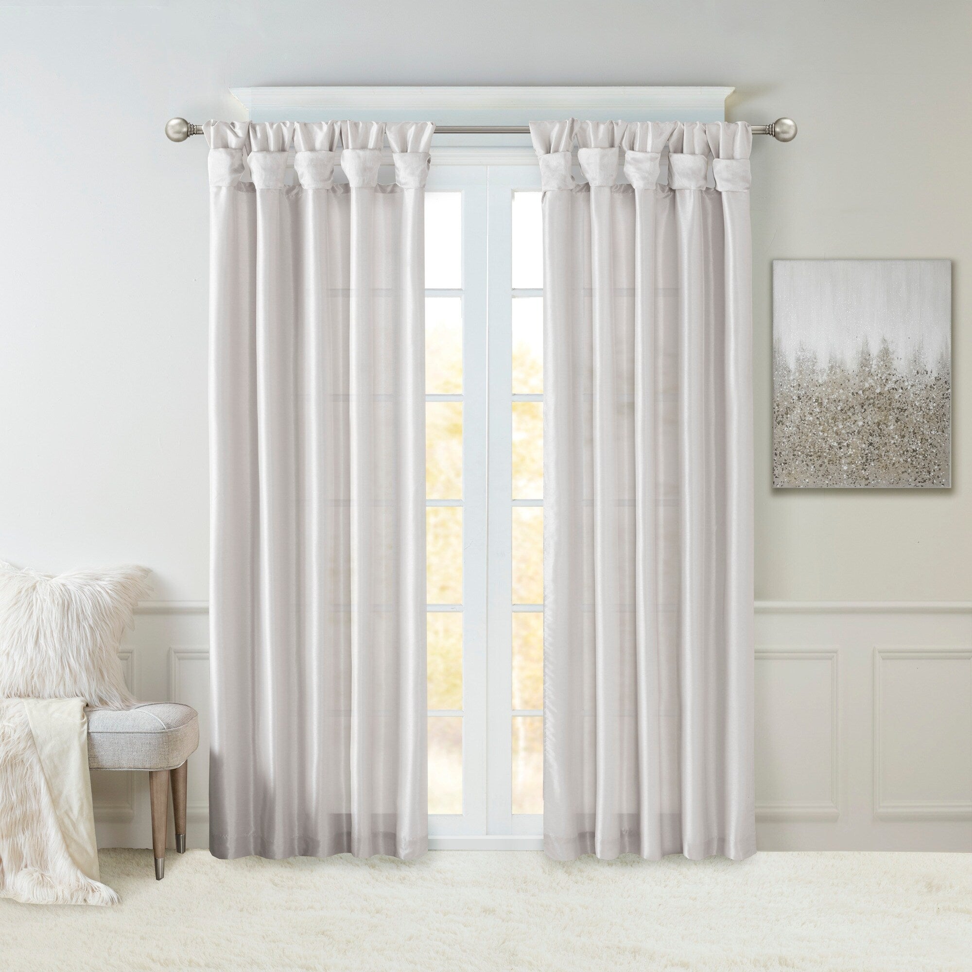 Madison Park Natalie Twisted Tab Lined Single Curtain Panel