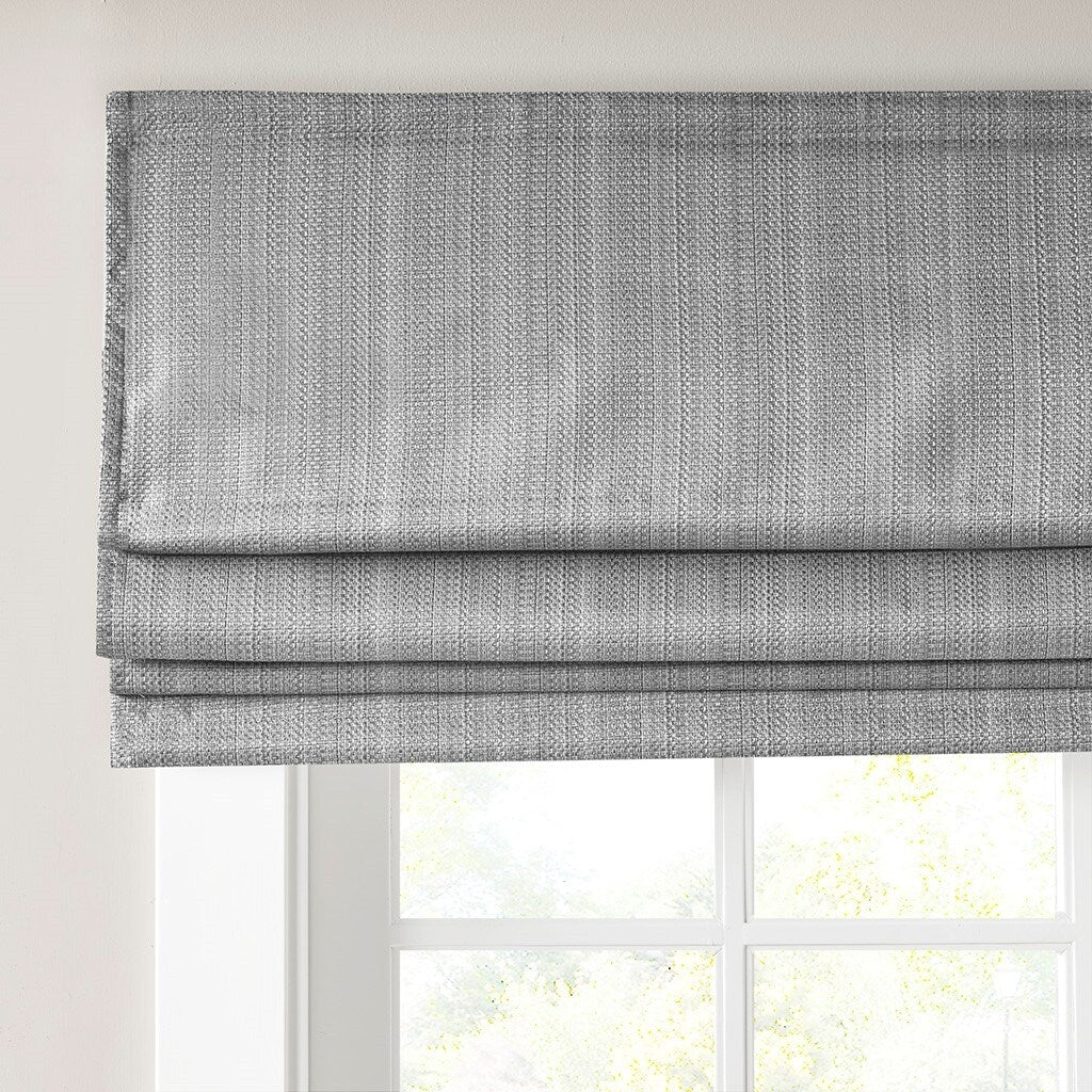 Gracie Mills Calyx Textured Room Darkening Cordless Roman Window Shade